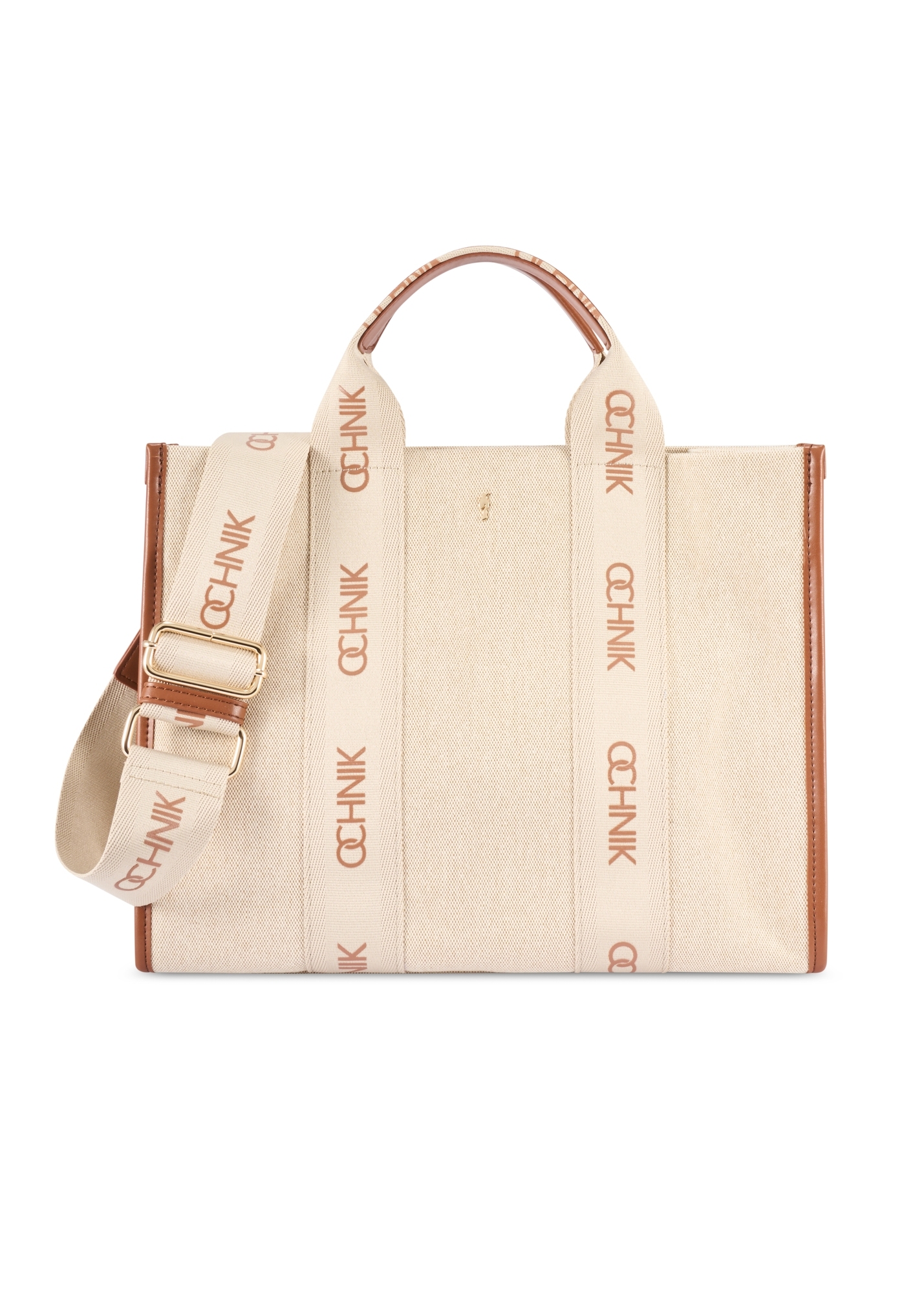 Beige women's tote bag TOREN-0288-1E(W26)