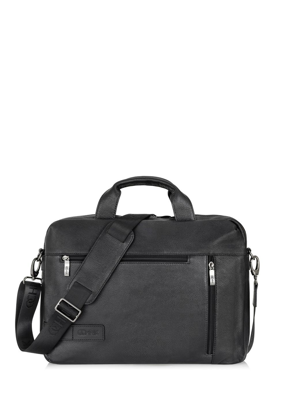 Black leather men's bag TORMS-0250A-99(Z24)