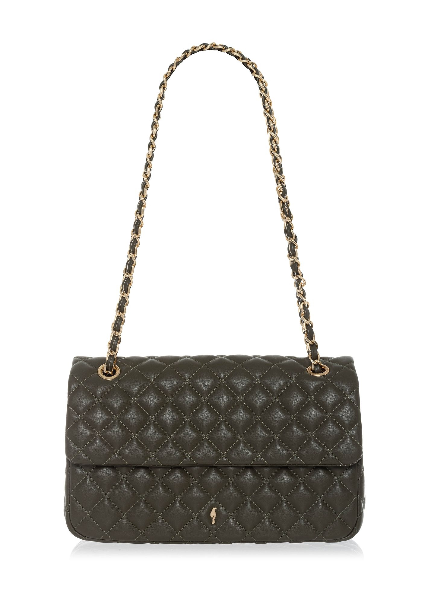 Quilted khaki bag on chain TOREC-0443D-55(W25)