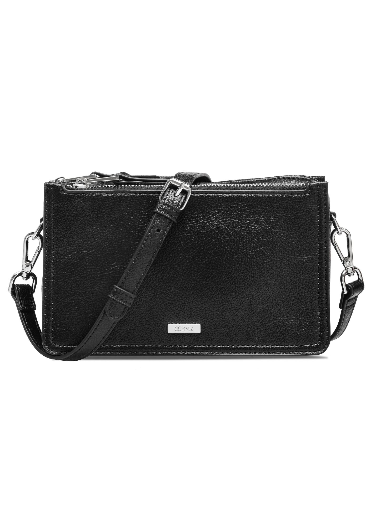 Black three-compartment women's handbag TOREC-1016-99(W25)
