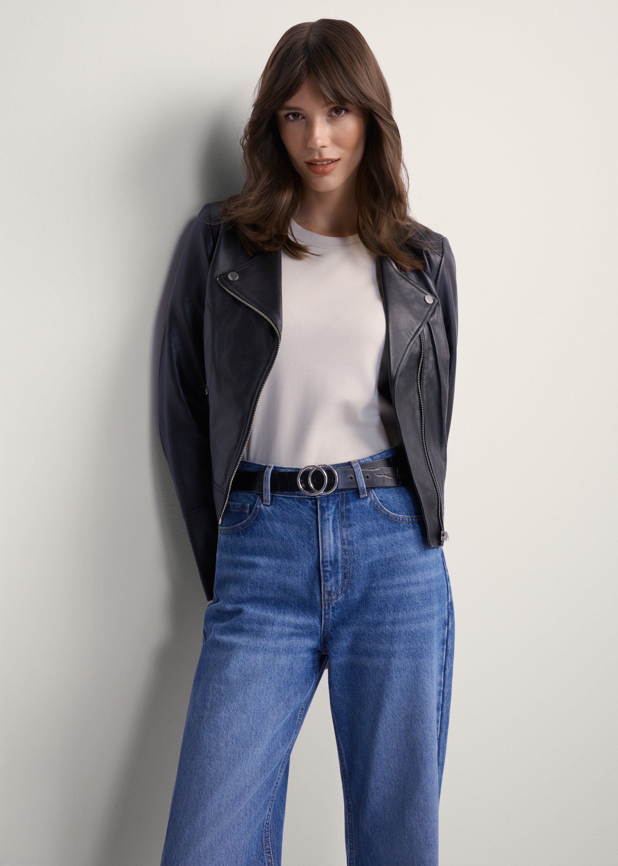 Women's black leather ramones KURDS-0273-1110(KS)