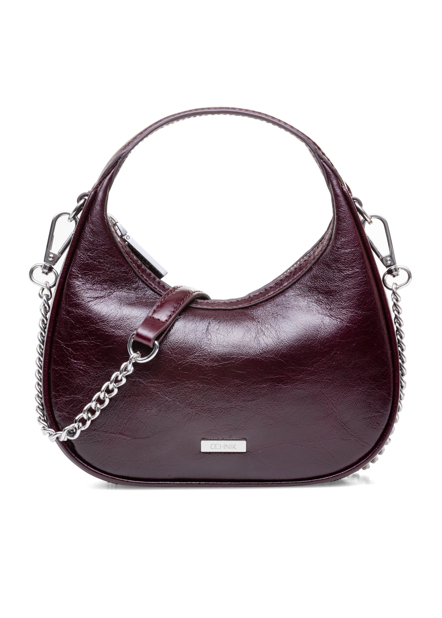 Small burgundy leather hobo bag TORES-1174-49(Z25)