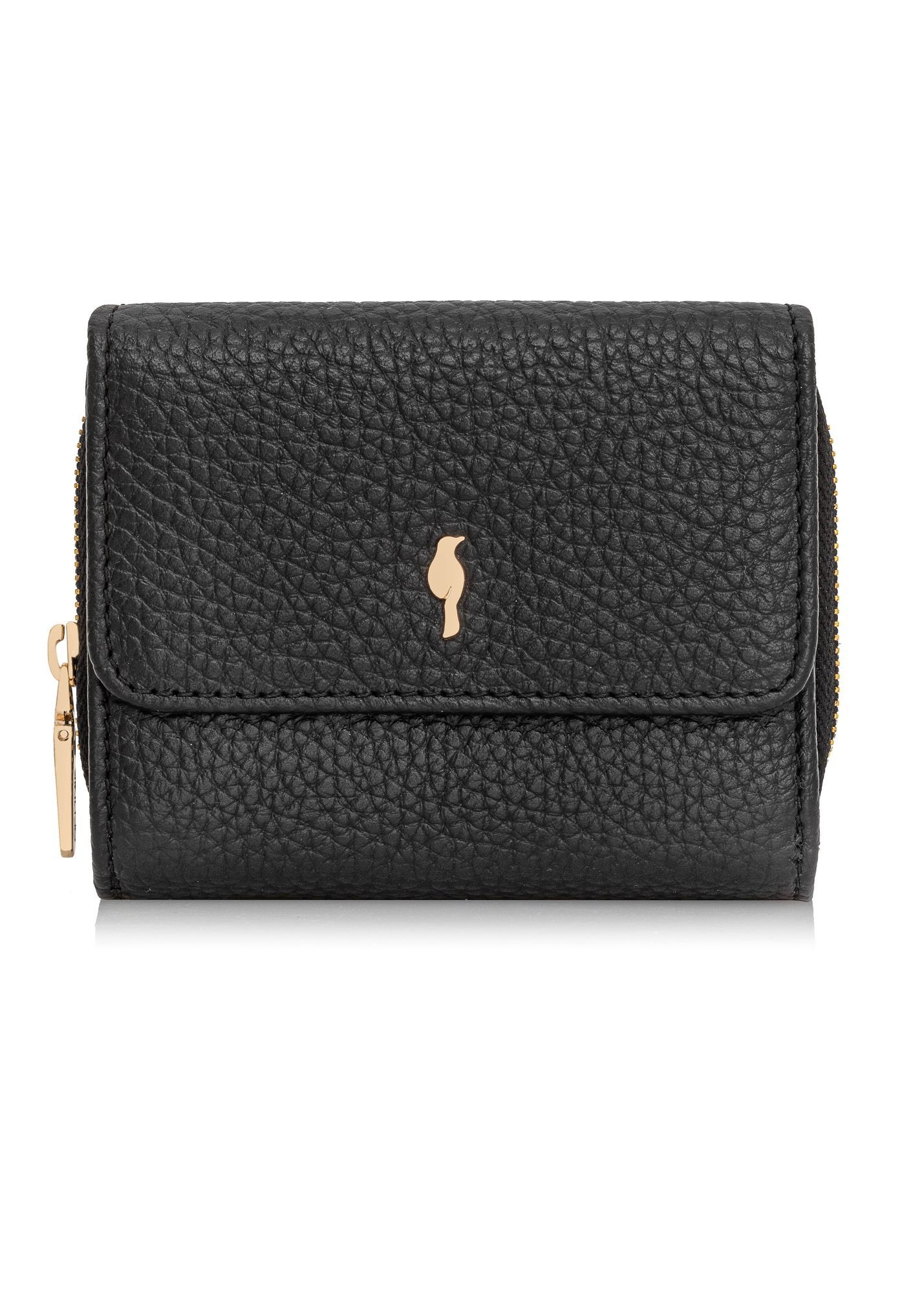 Small black leather women's wallet PORES-0802R-99(W26)