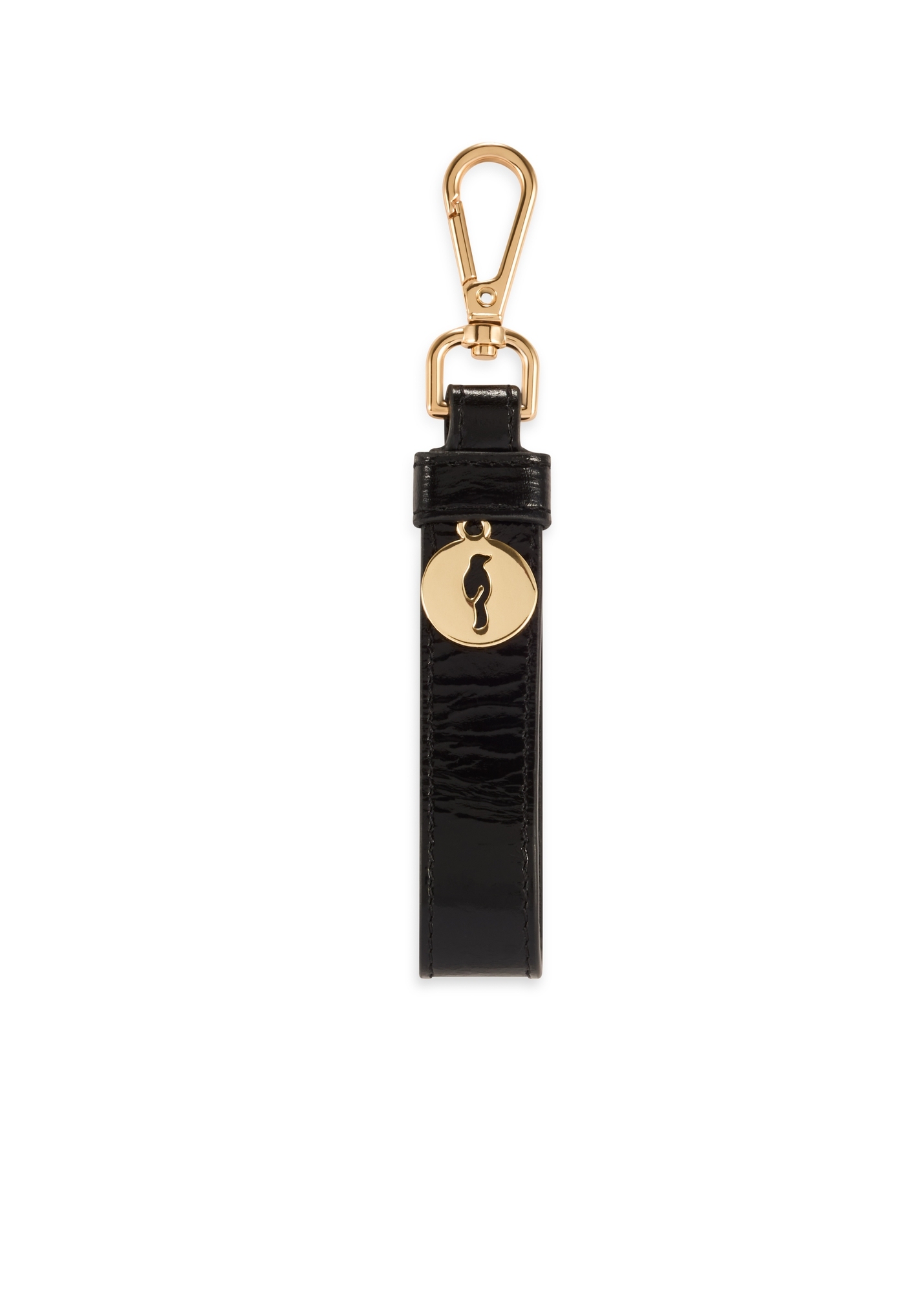 Black leather keychain BRELOK-0220-99(Z25)