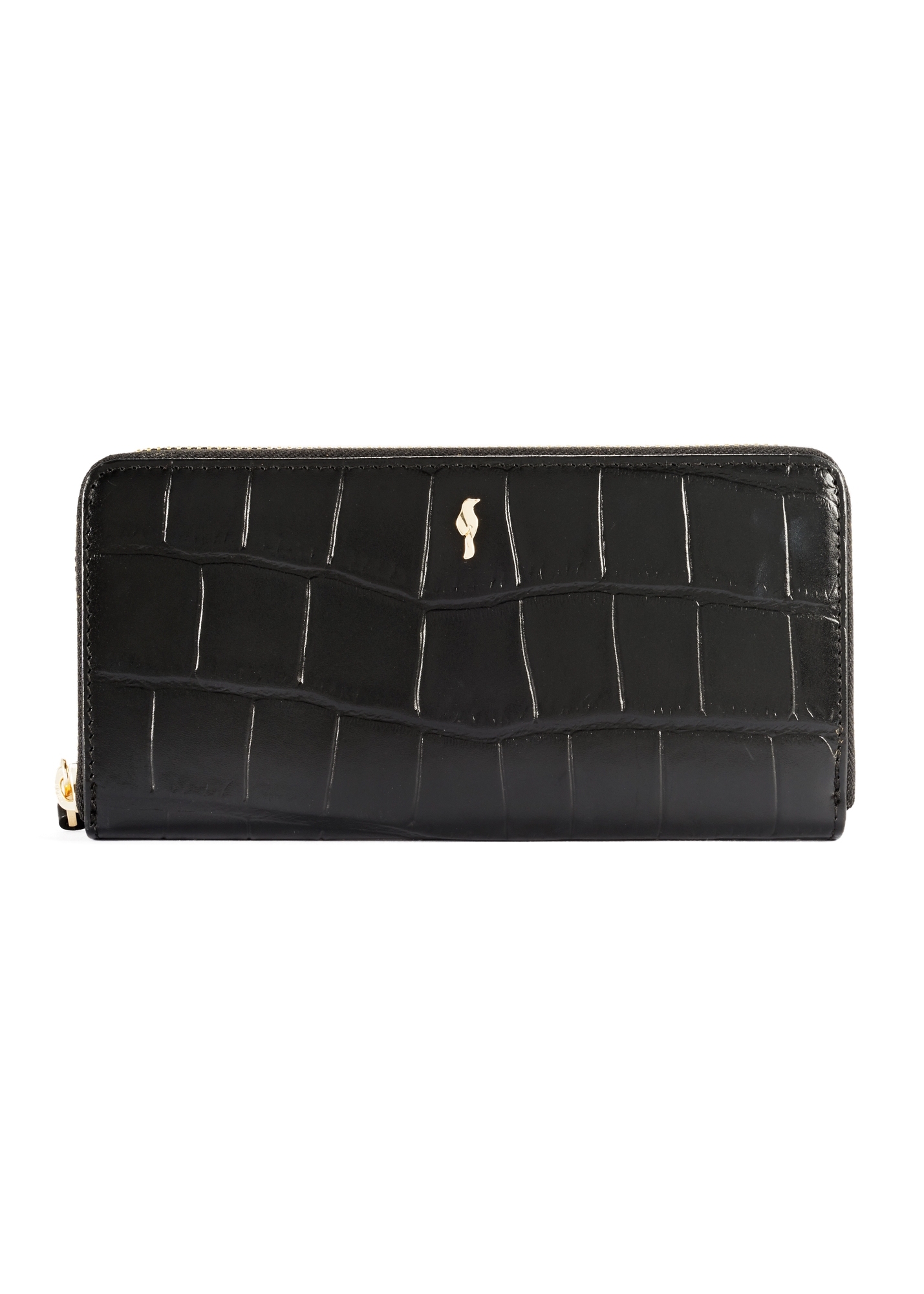 Black large women's croco wallet PORES-0908A-97(Z25)