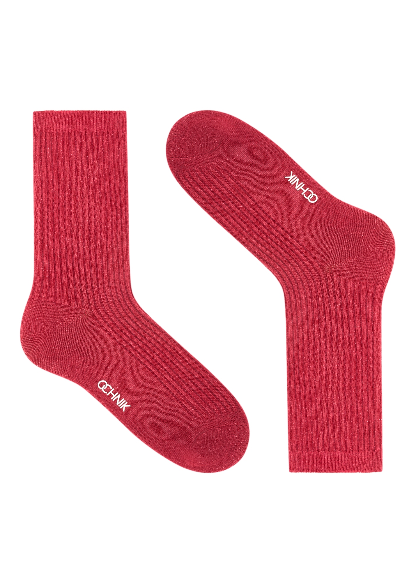 Red shiny women's socks SKADT-0074-42(Z25)
