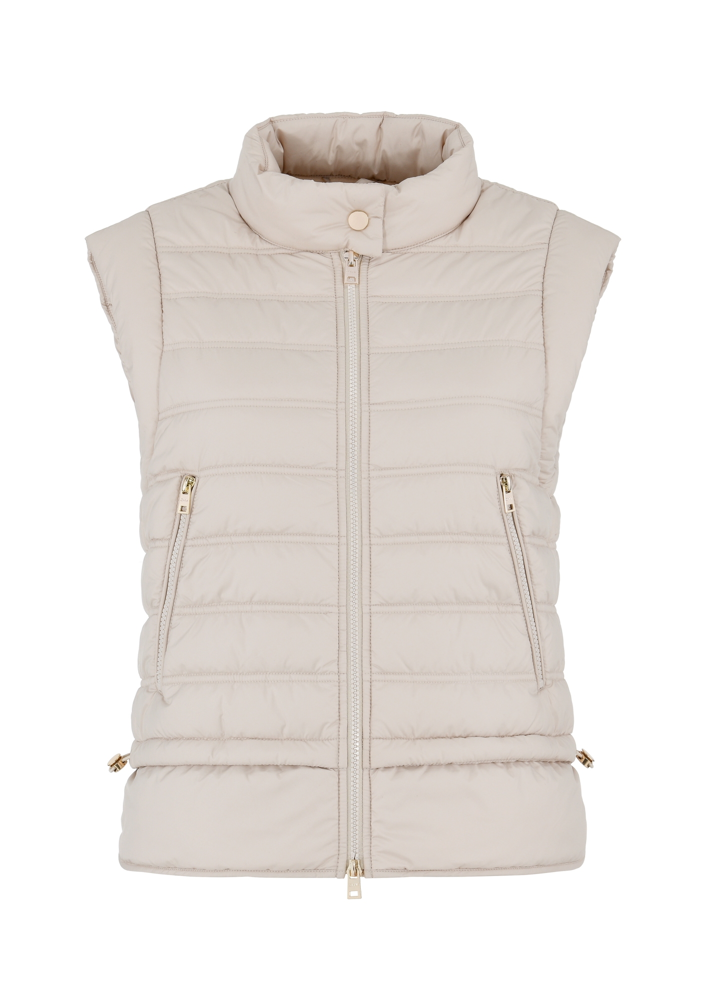 Women's beige quilted sleeveless jacket KAMDT-0026-80(W25)
