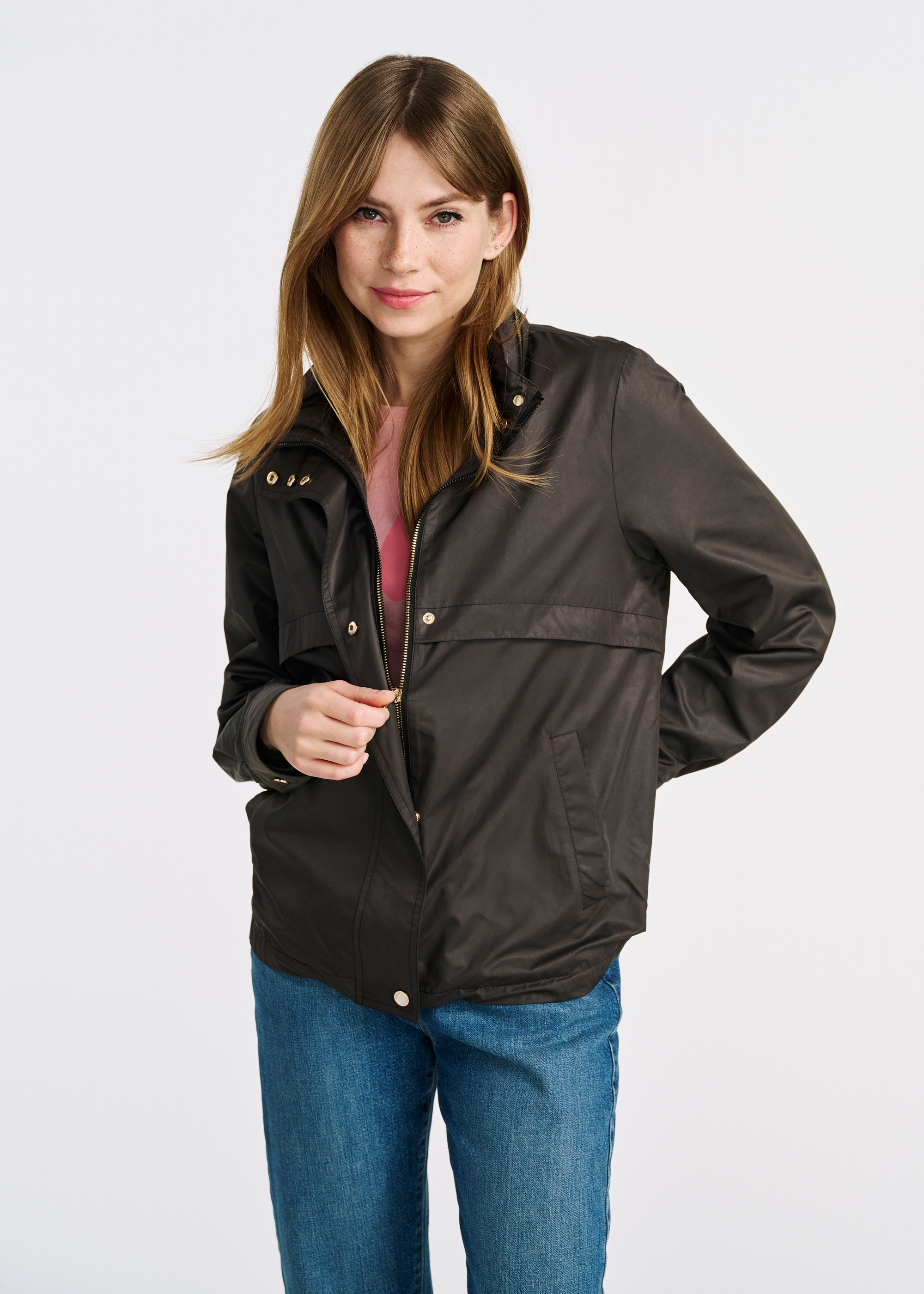 Black transitional women's jacket KURDT-0558-99(W25)