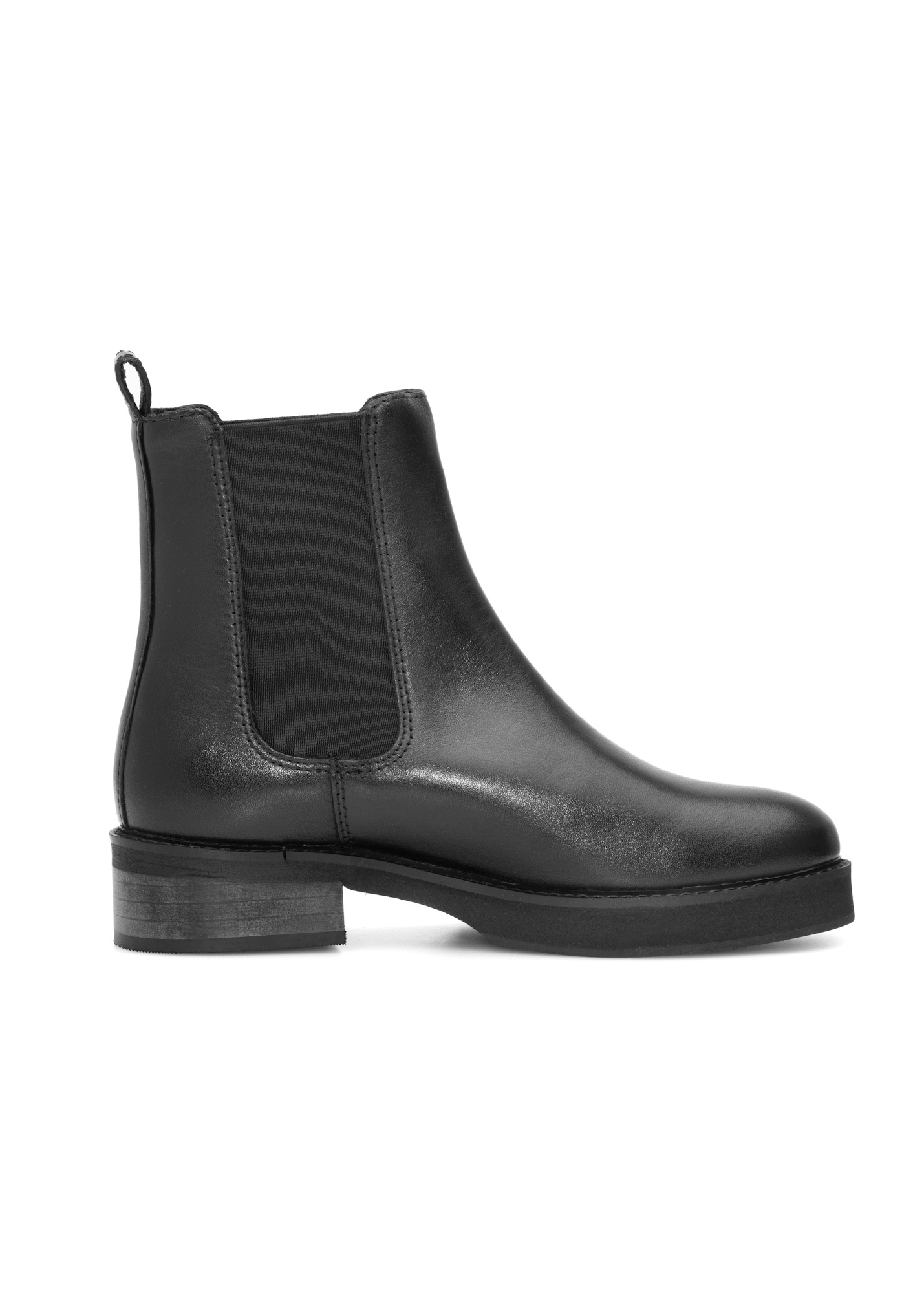 Women's black leather Chelsea boots BUTYD-1196-99(Z25)