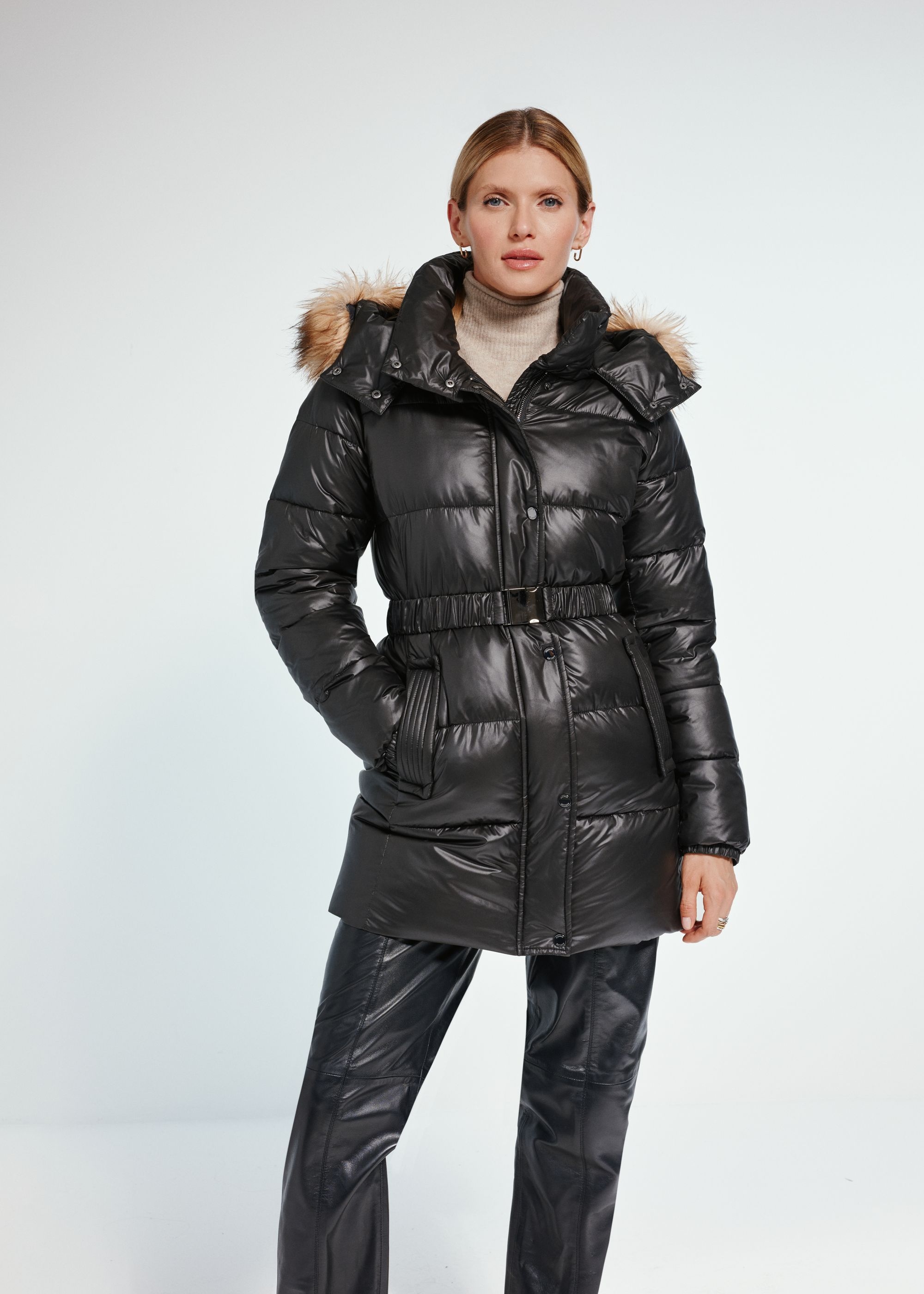 Black women's winter jacket KURDT-0540-99(Z24)