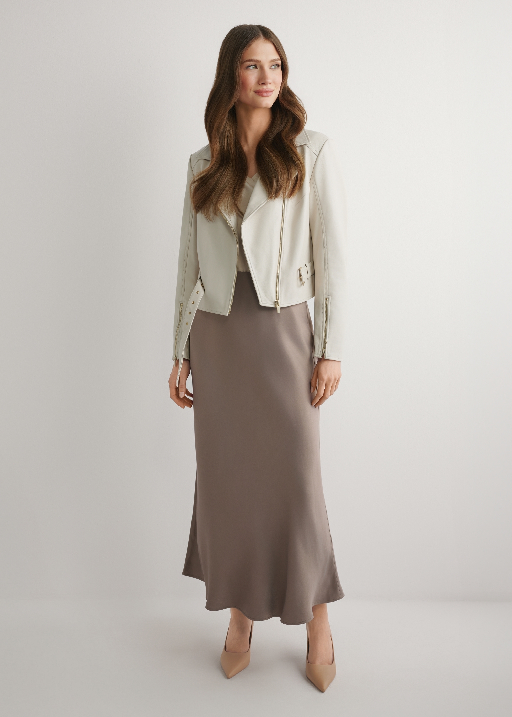 Brown women's skirt SPCDT-0122-1K(W26)