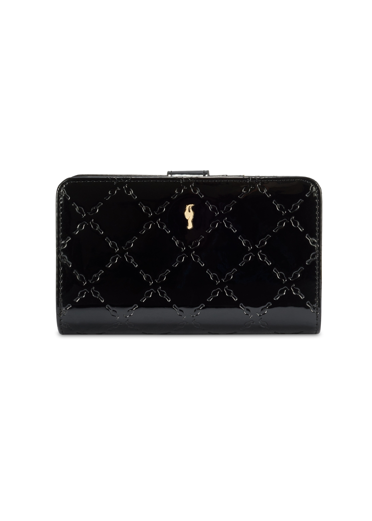 Black women's wallet with monogram POREC-0420-98(Z25)