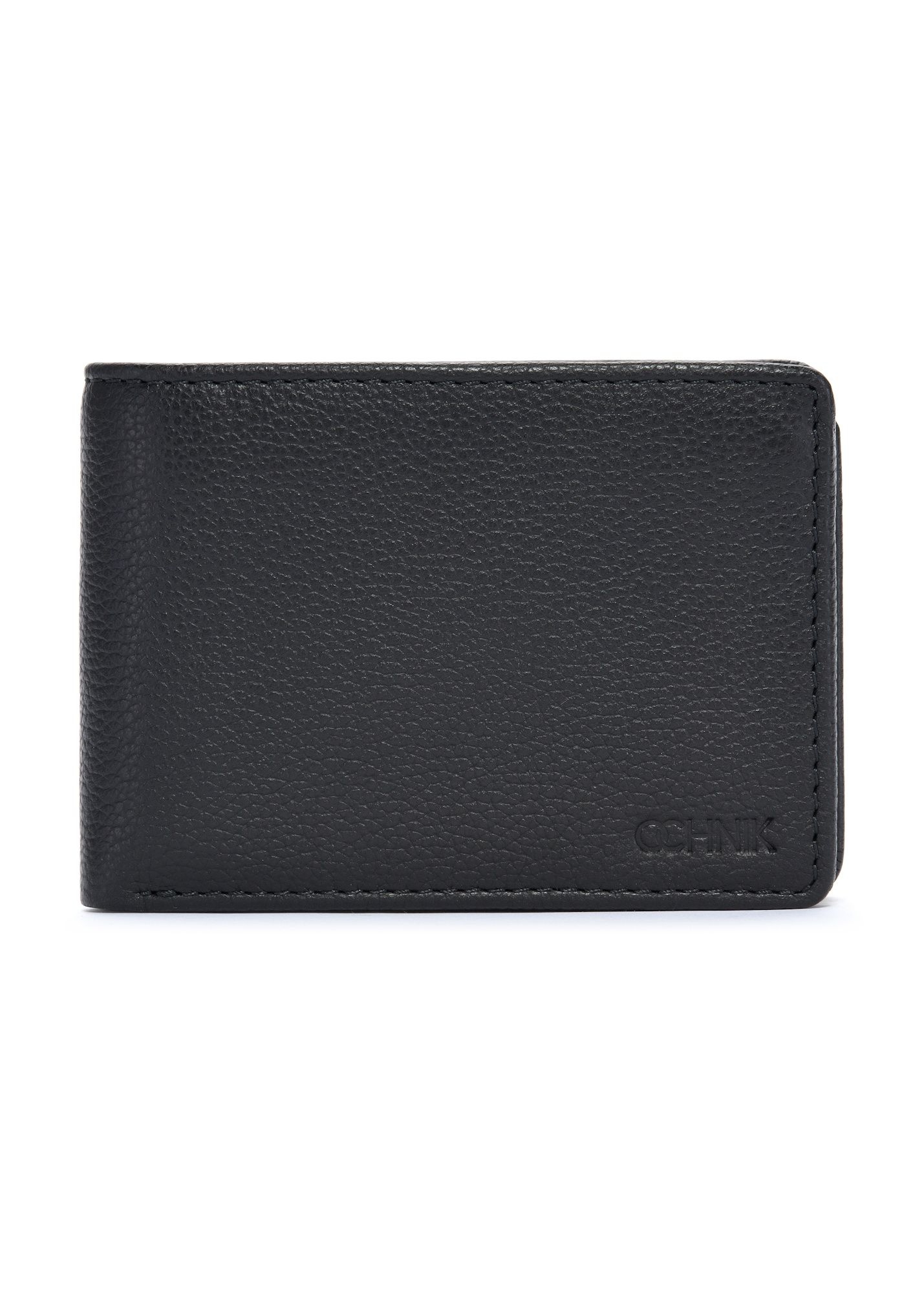Black small leather men's wallet PORMS-0634A-99(Z25)