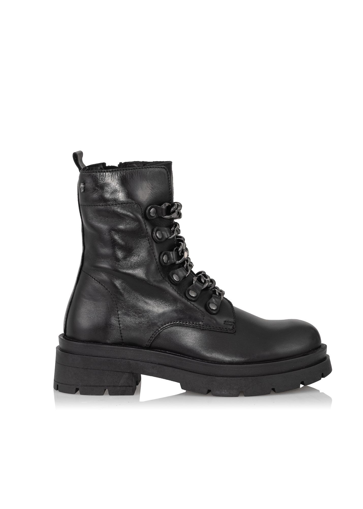 Women's black leather boots BUTYD-0934A-99(Z24)