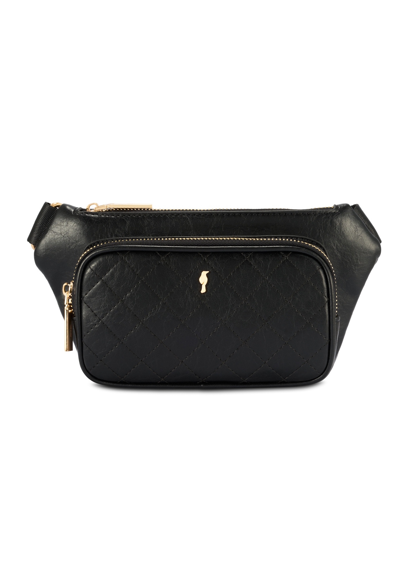 Black women's waist bag with stitching TOREC-1192-99(W26)