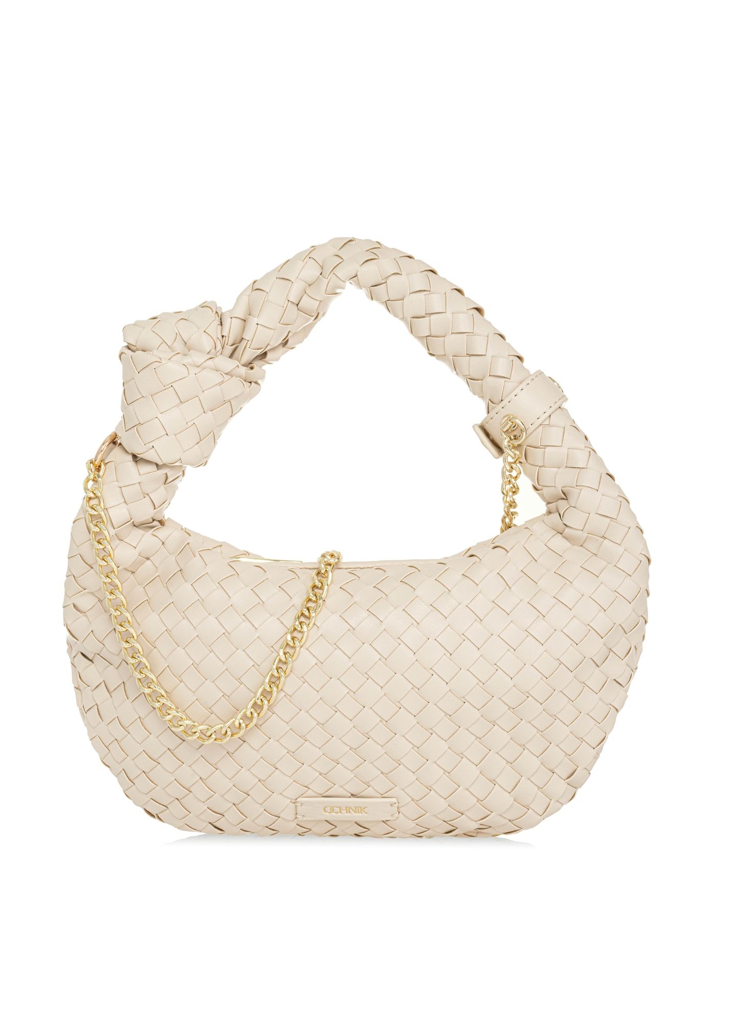 Woven cream hobo bag TOREC-1007-12(W25)