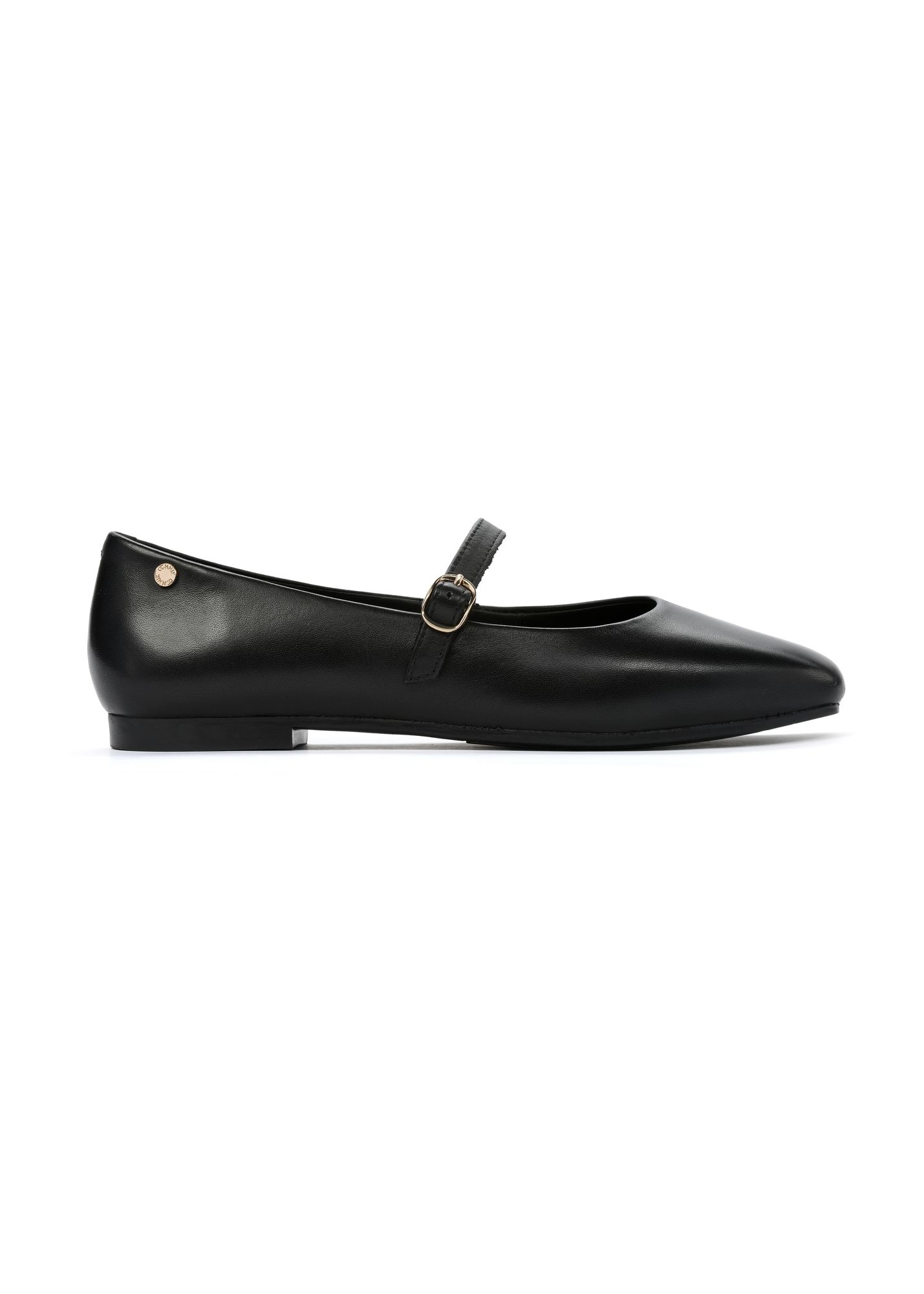 Black leather ballet flats with strap BUTYD-1145-99(W26)