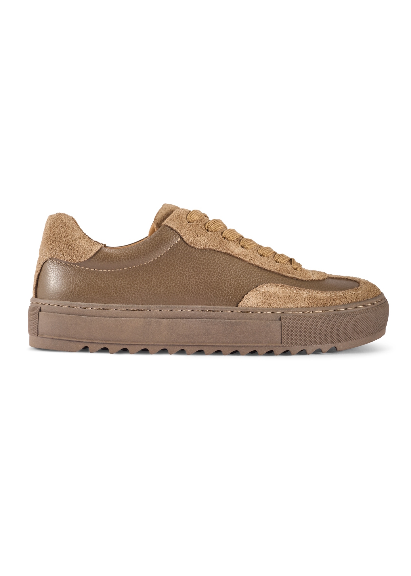 Women's leather sneakers in cool beige color BUTYD-1260-1K(W26)
