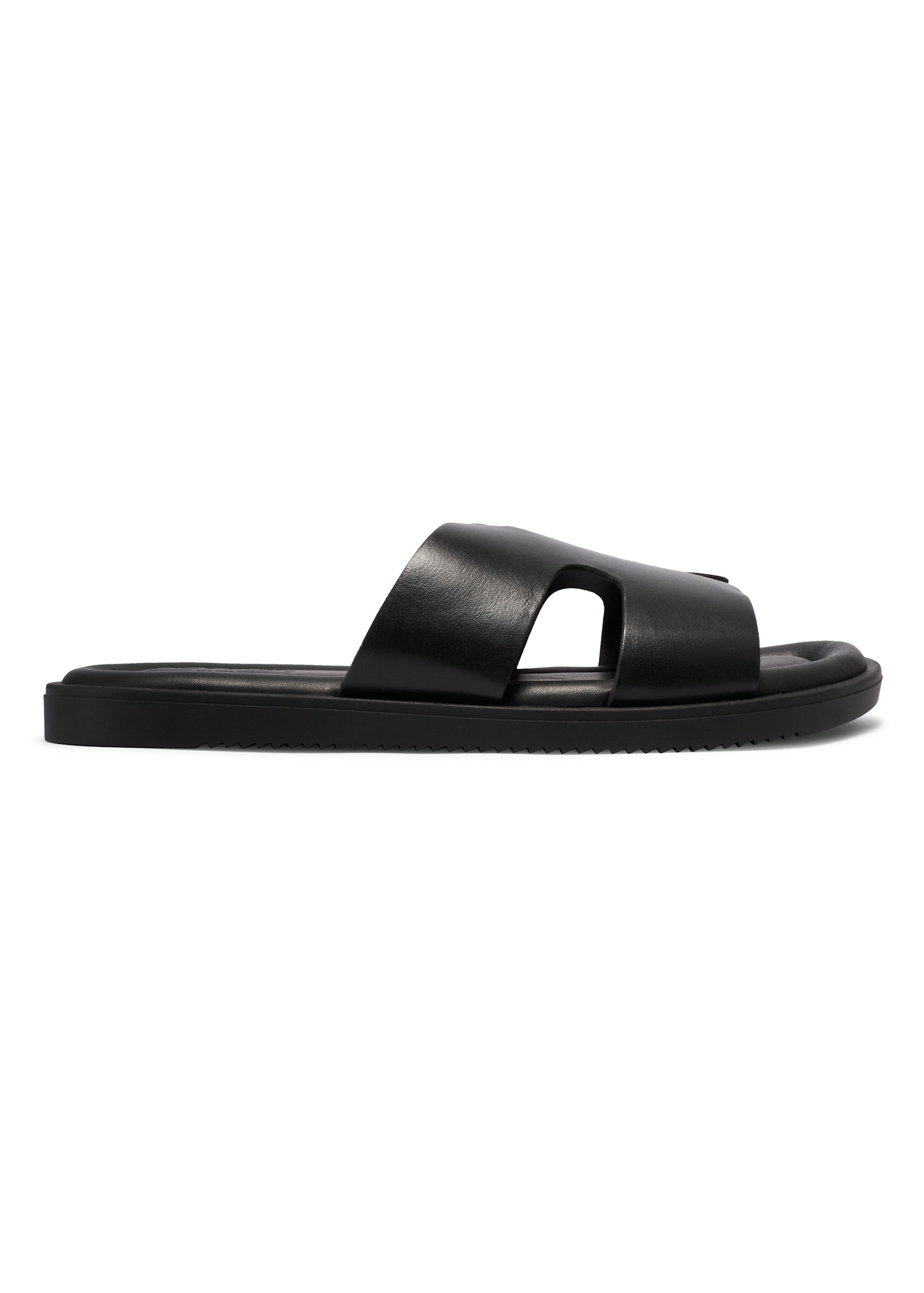 Men's black leather flip-flops BUTYM-0535-99(W26)