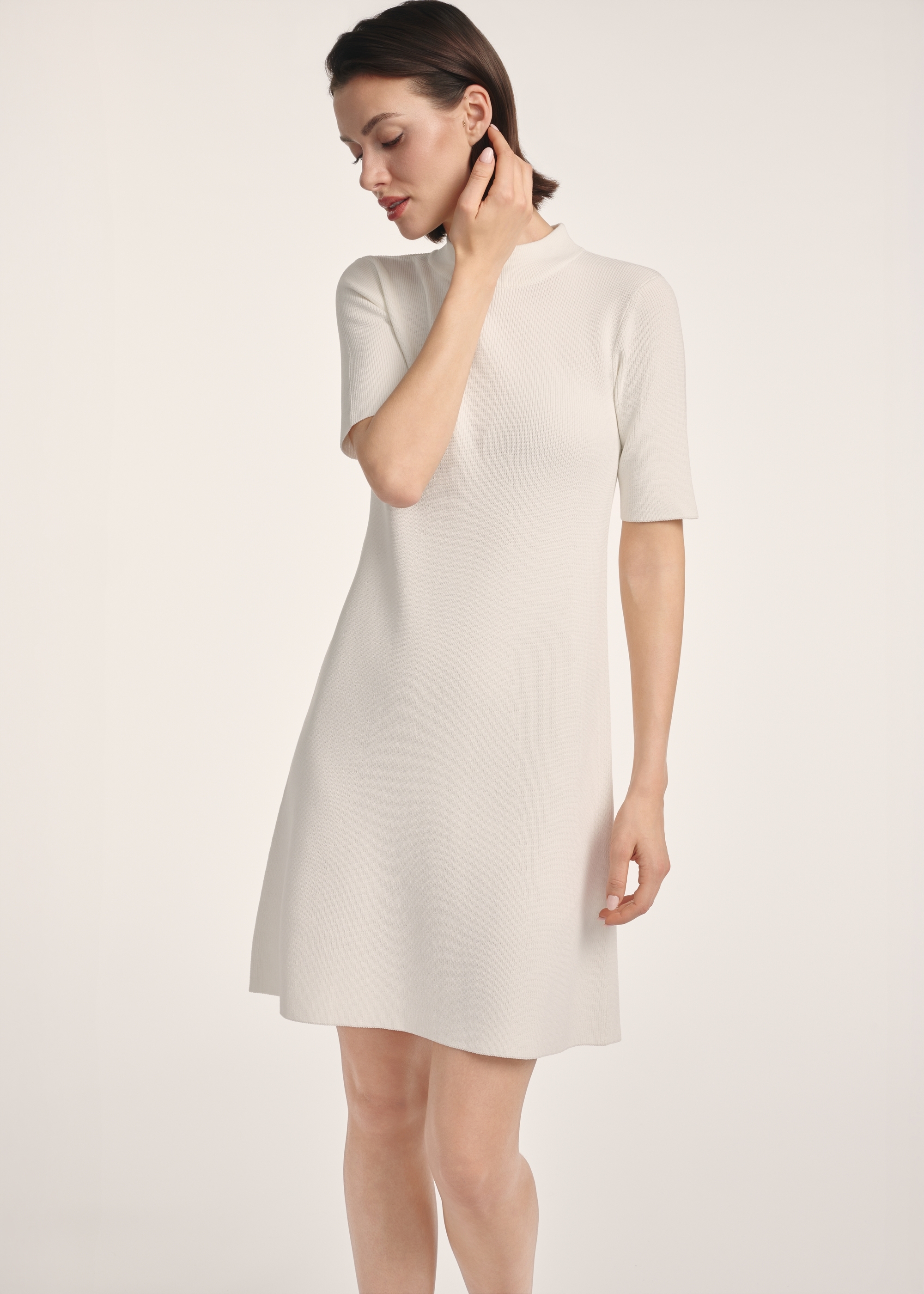 Cream women's dress SUKDT-0243-12(Z25)