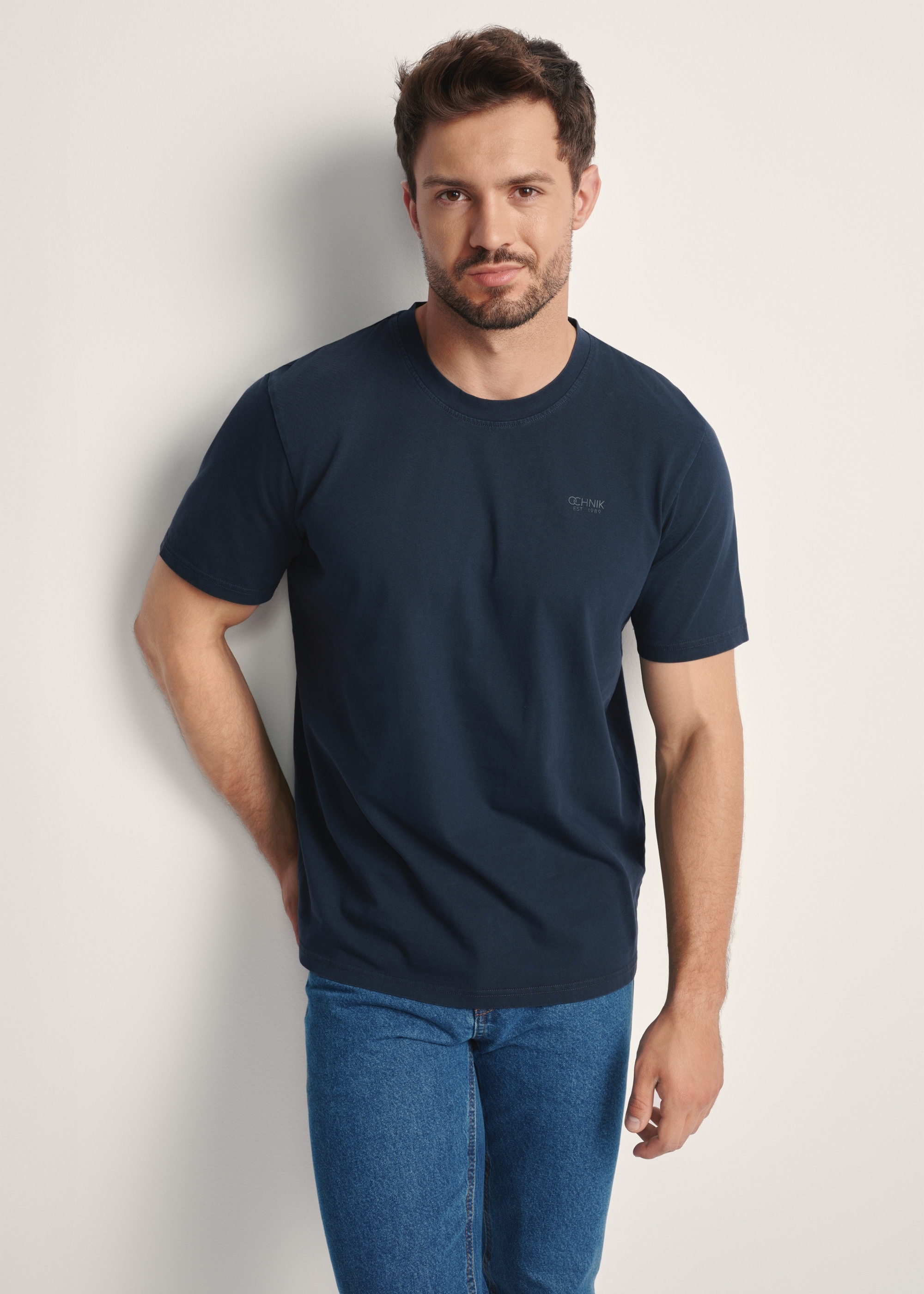 Men's navy blue T-shirt TSHMT-0134-68(Z25)