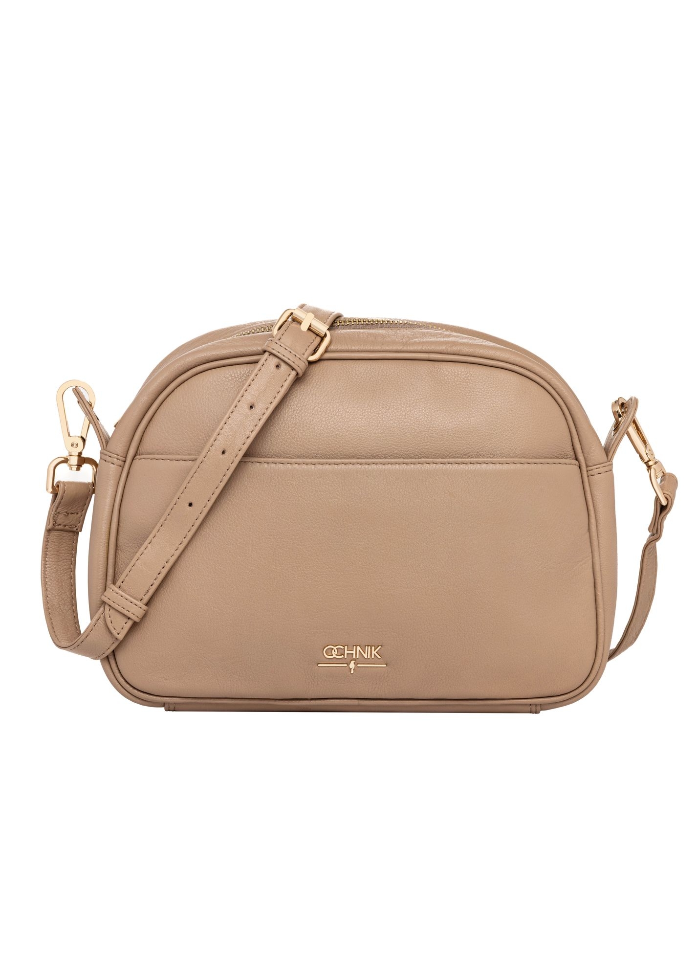 Beige leather women's shoulder bag TORES-0806F-1B(W26)