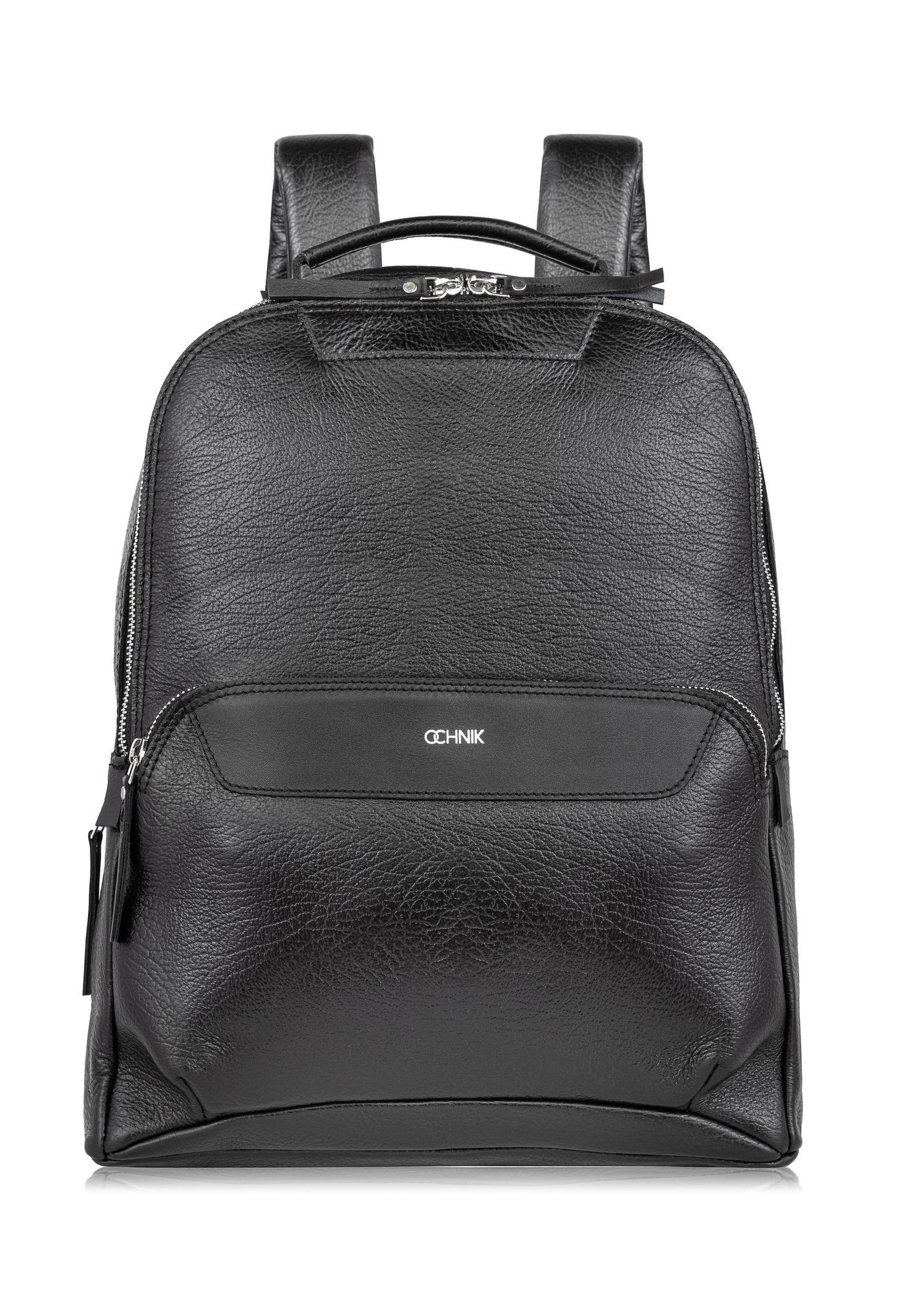 Large black leather men's backpack PLCMS-0019A-99(Z25)