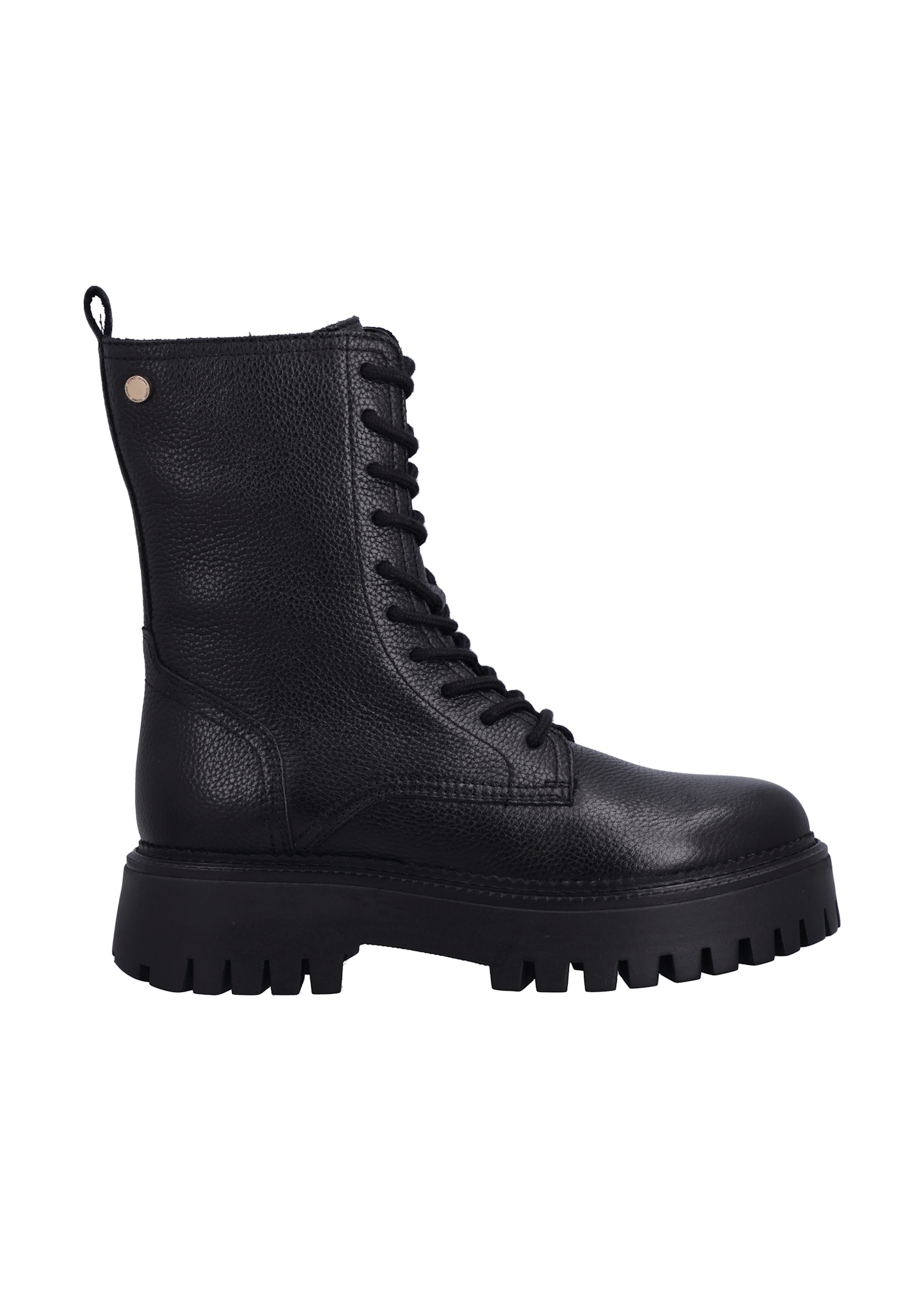 Women's leather ankle boots in black color BUTYD-1004-99(Z26)