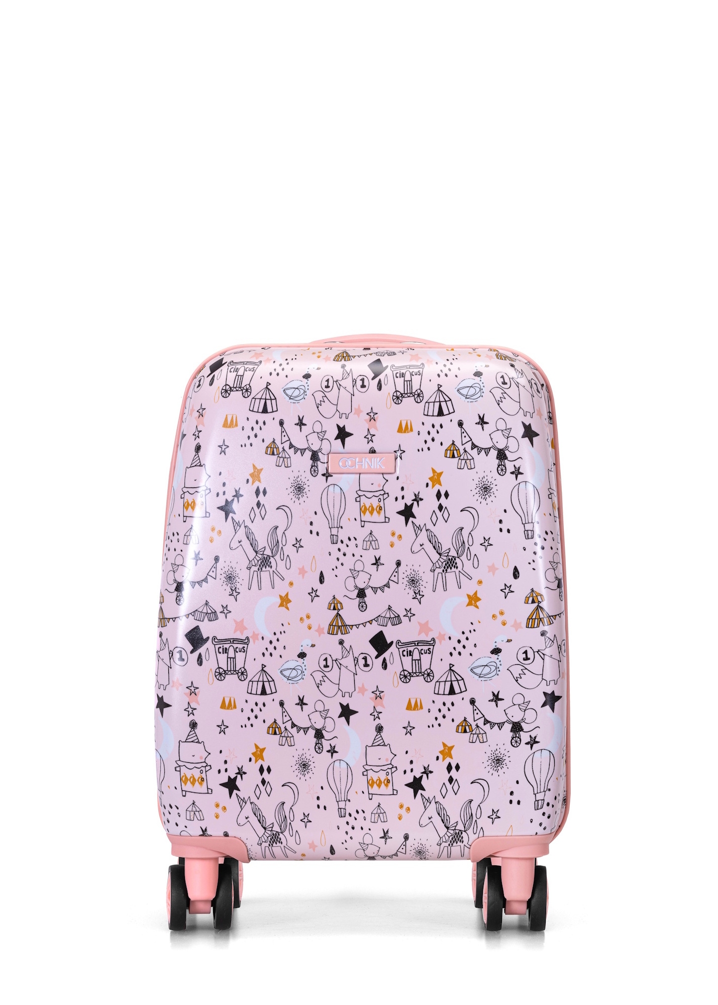 Small pink suitcase on wheels WALAB-0079-34-19(W25)