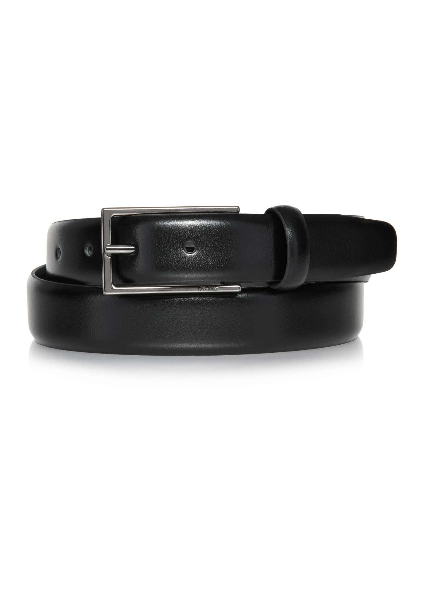 Black leather men's belt PASMS-0256-99(Z25)