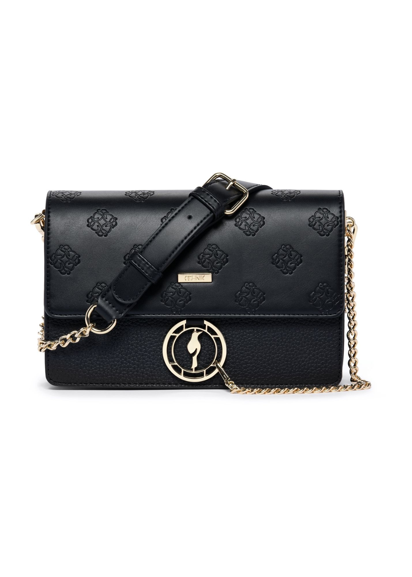 Black women's handbag with monogram TOREC-0536C-99(W26)