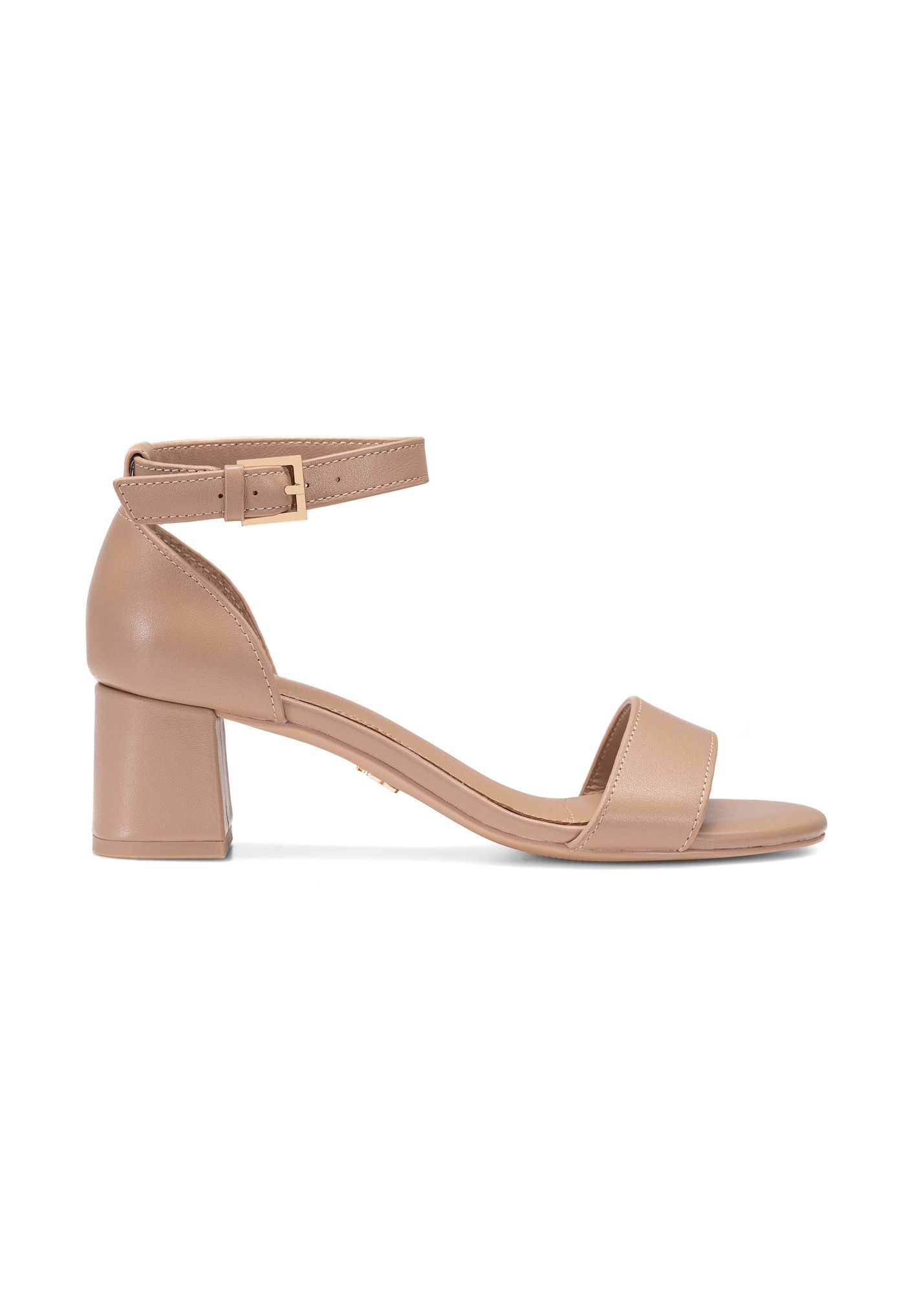 Beige women's leather sandals BUTYD-1179-1B(W26)