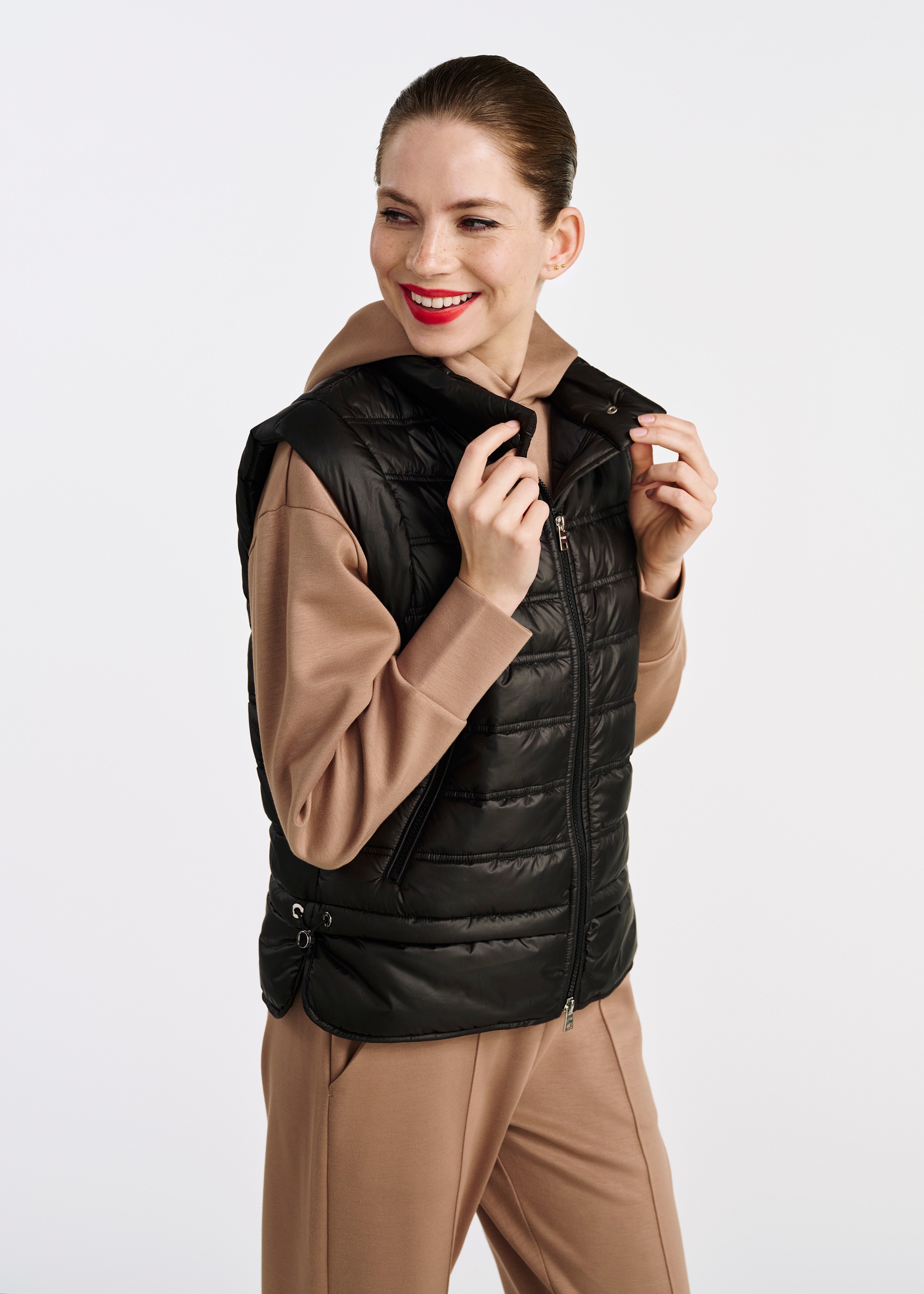 Black quilted women's vest KAMDT-0026-99(W25)
