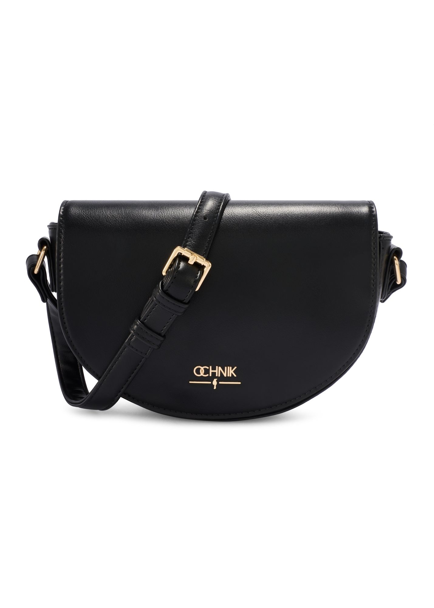 Black semi-circular women's messenger bag TOREC-1184-99(W26)