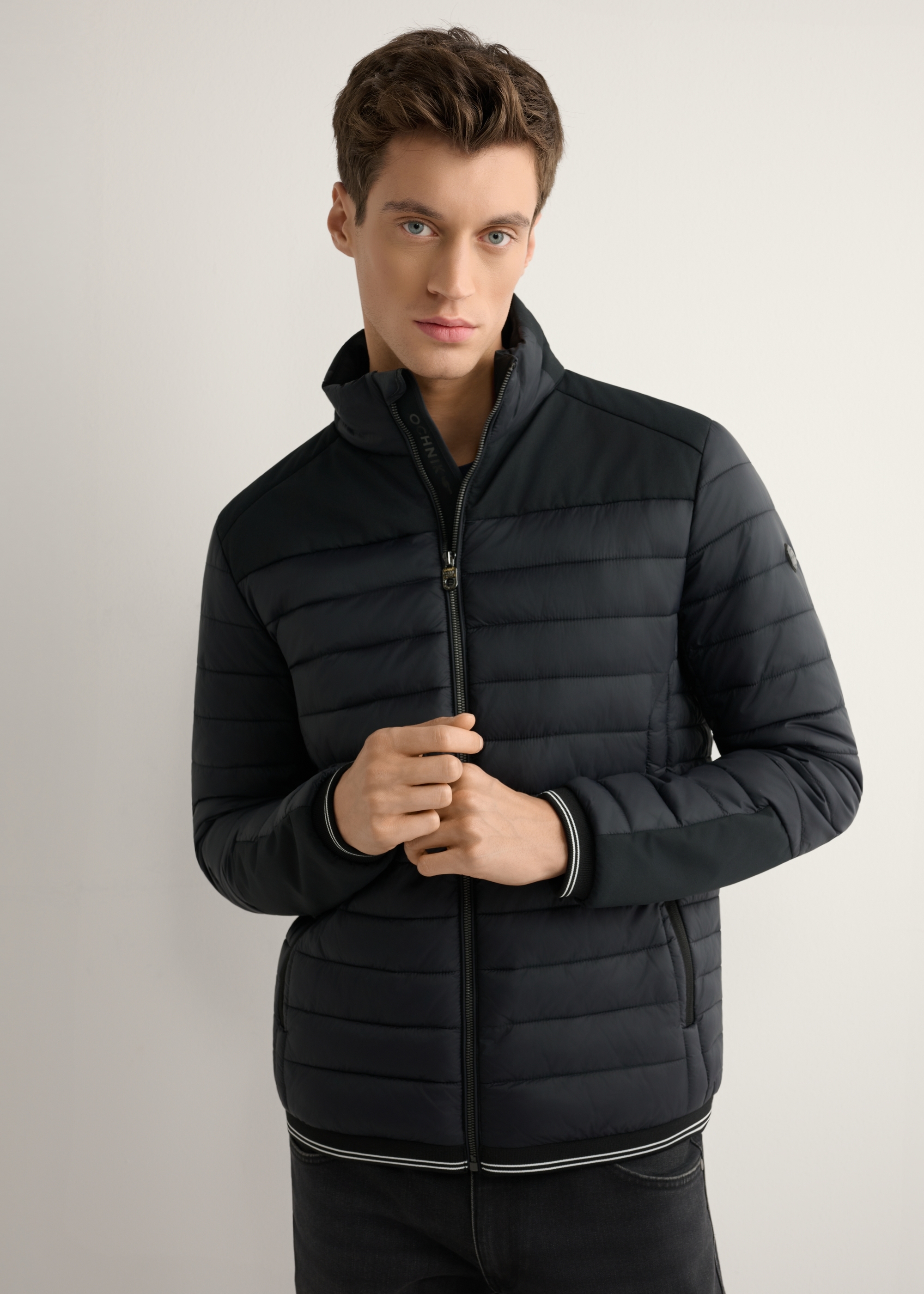 Men's black transitional jacket KURMT-0358A-99(W26)