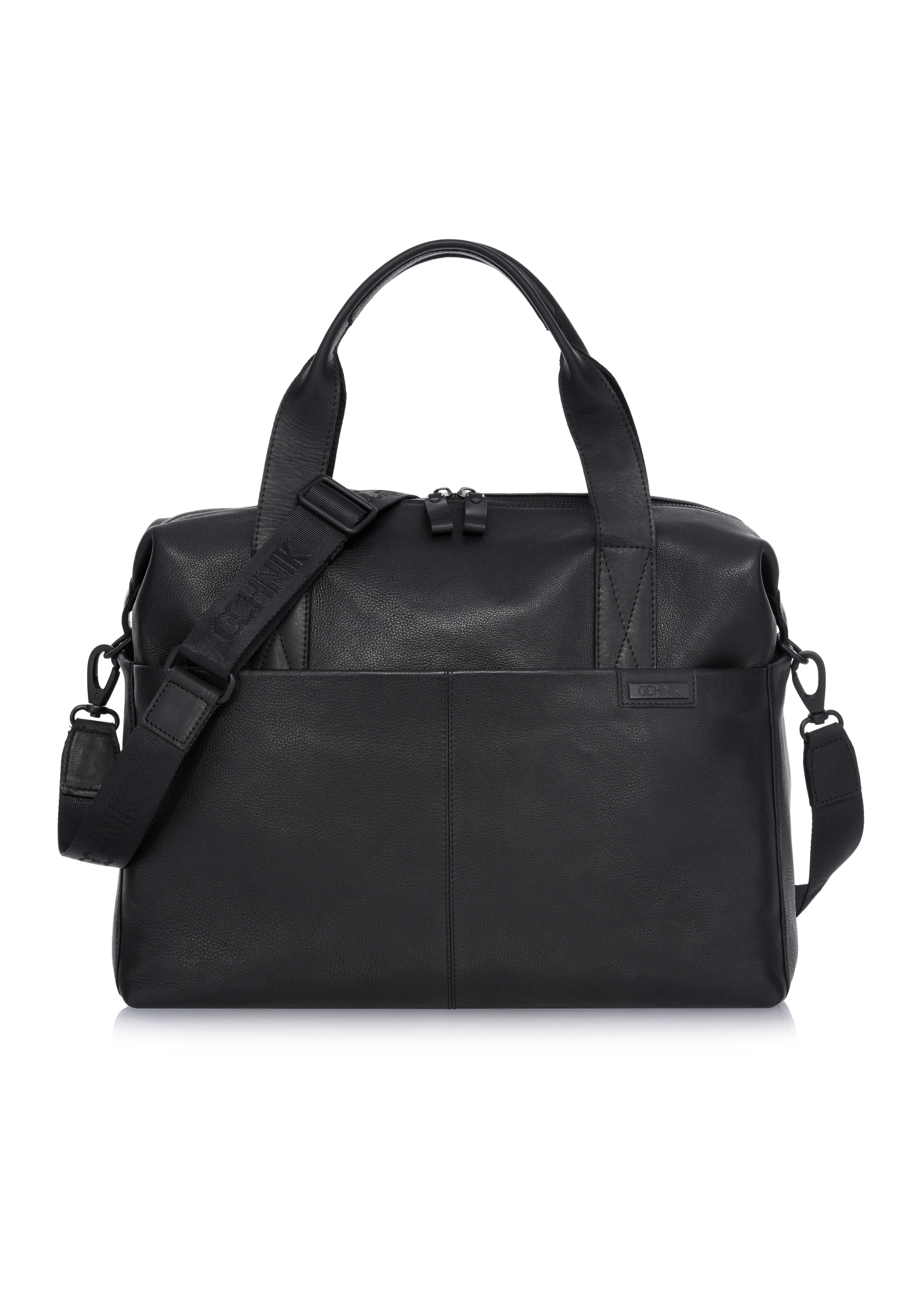 Black leather men's travel bag TORMS-0421-99(W24)