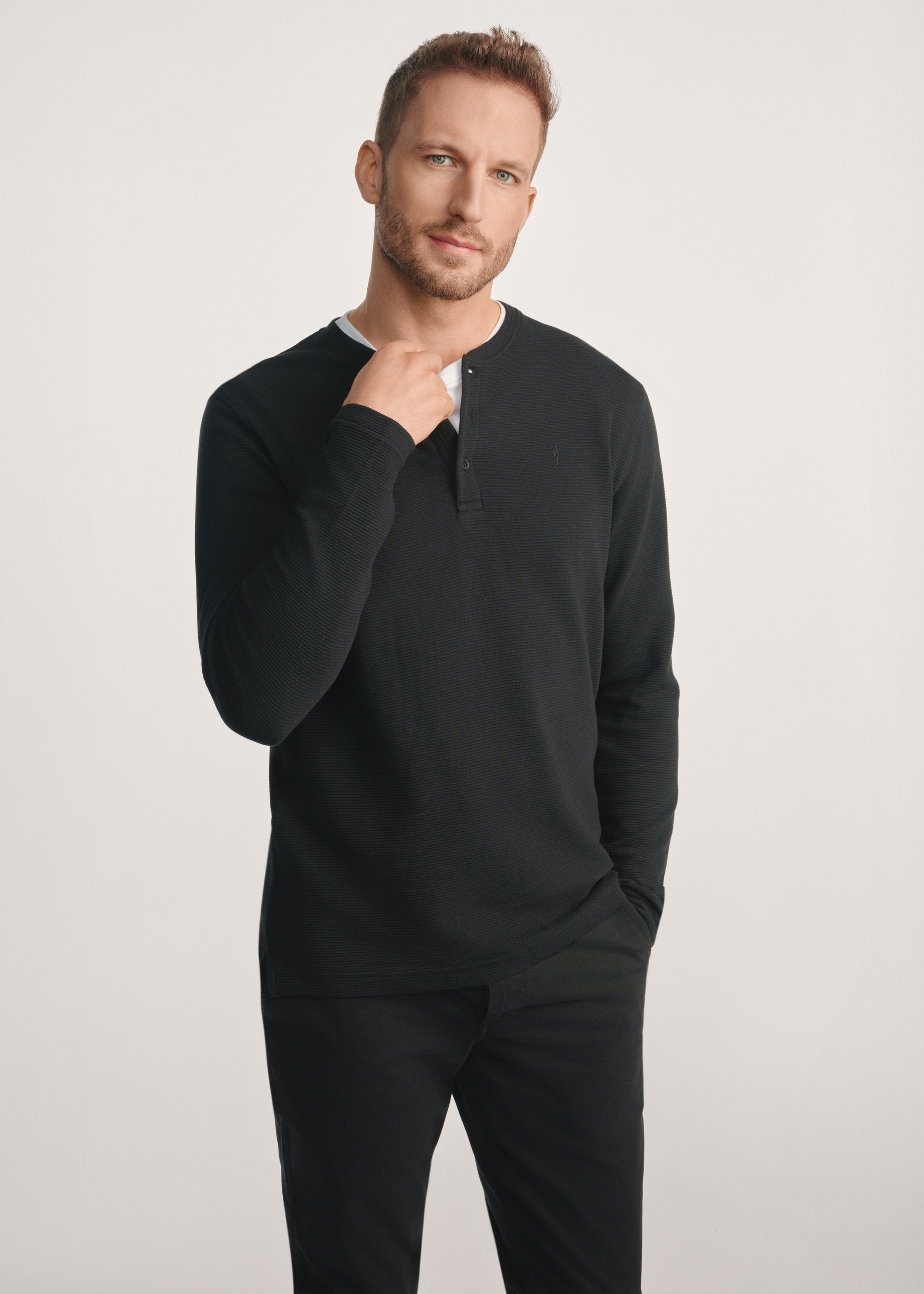 Black men's longsleeve LSLMT-0007-99(Z25)