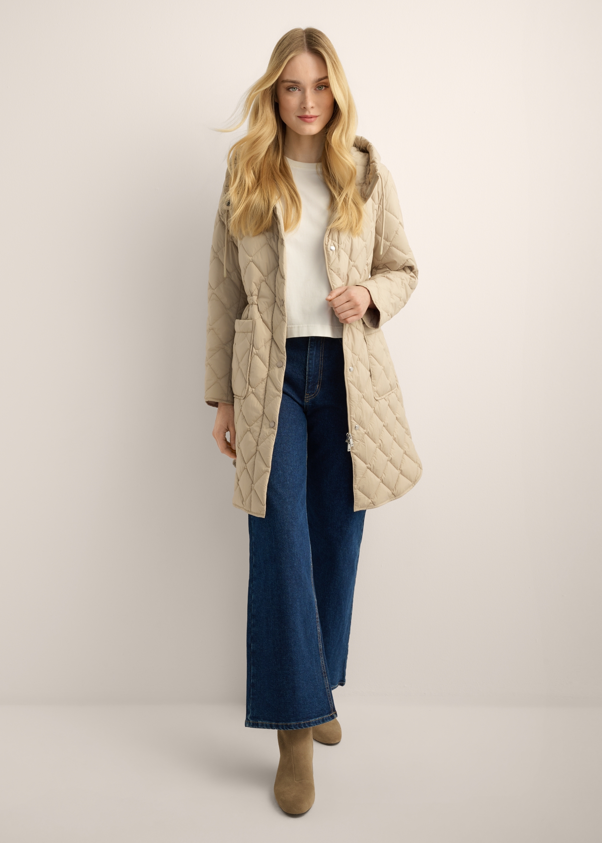 Beige transitional women's jacket KURDT-0666-1J(Z26)