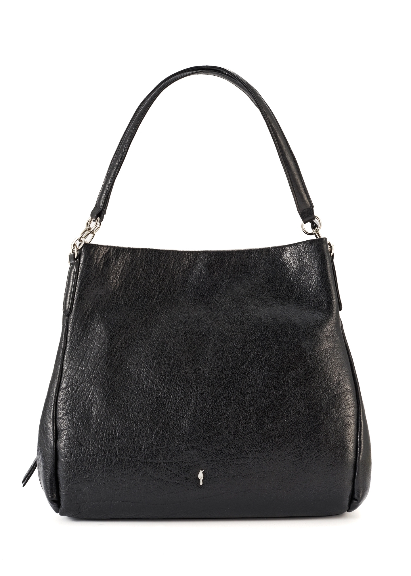 Black leather women's shopper bag TORES-0636D-99(W26)