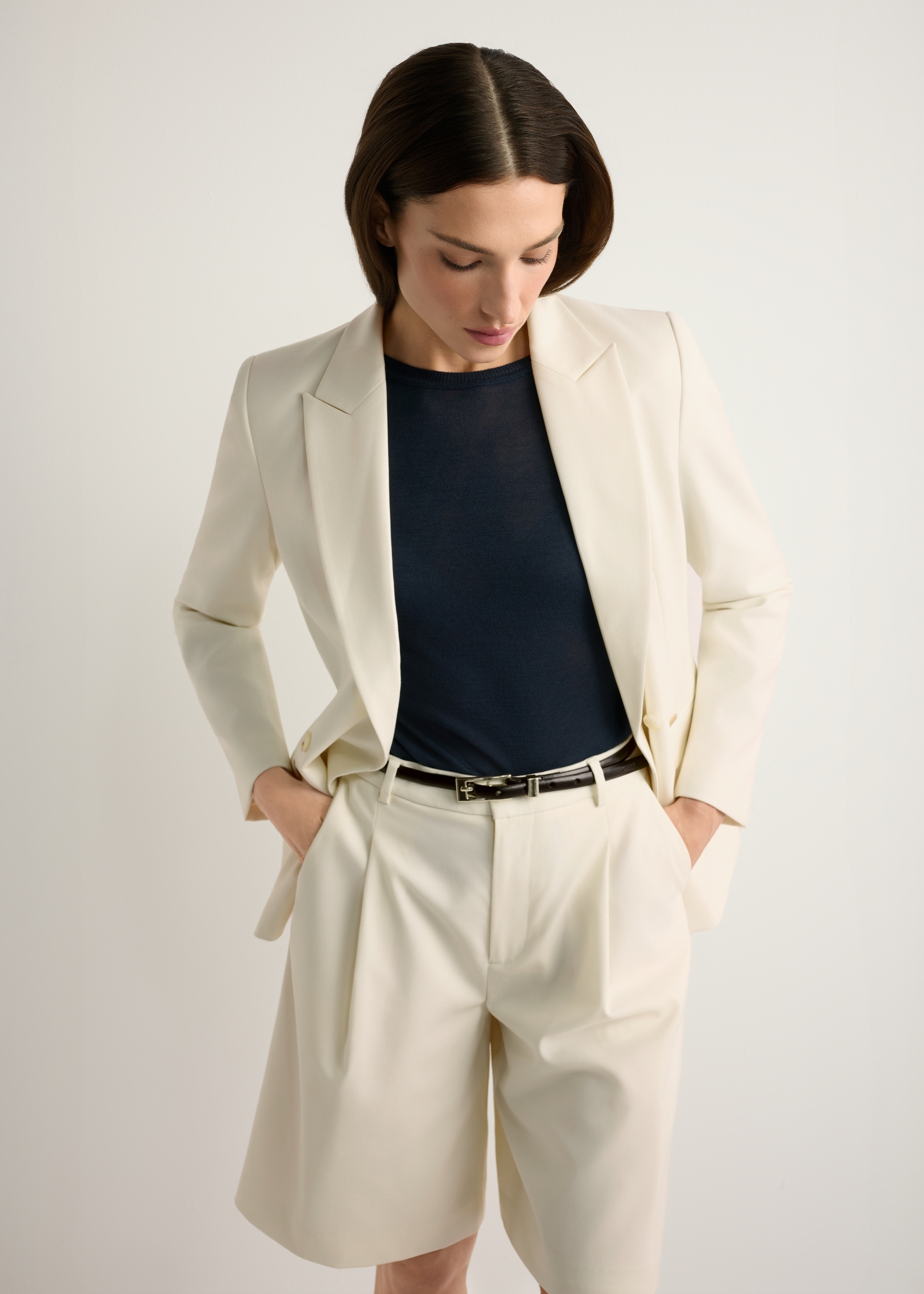 Women's white wool jacket ZAKDT-0045-0B(W26)