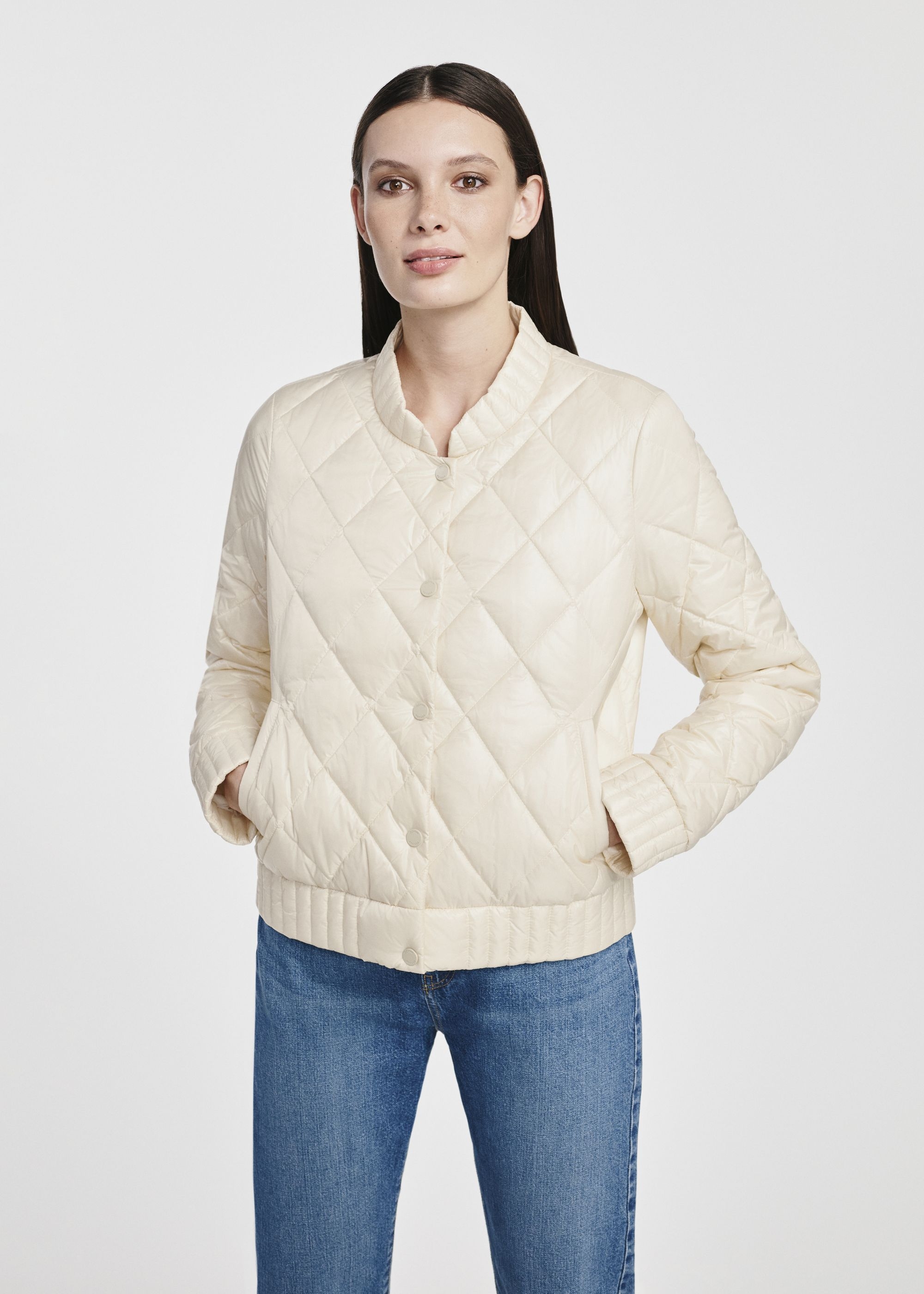 Beige transitional women's jacket KURDT-0564-81(W25)