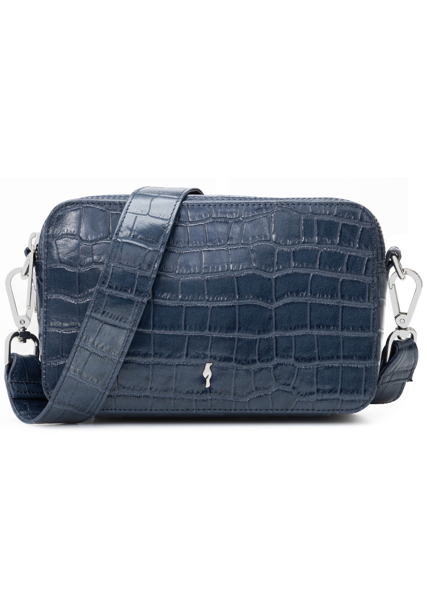 Small navy blue leather croco bag TORES-1231-7D(W26)