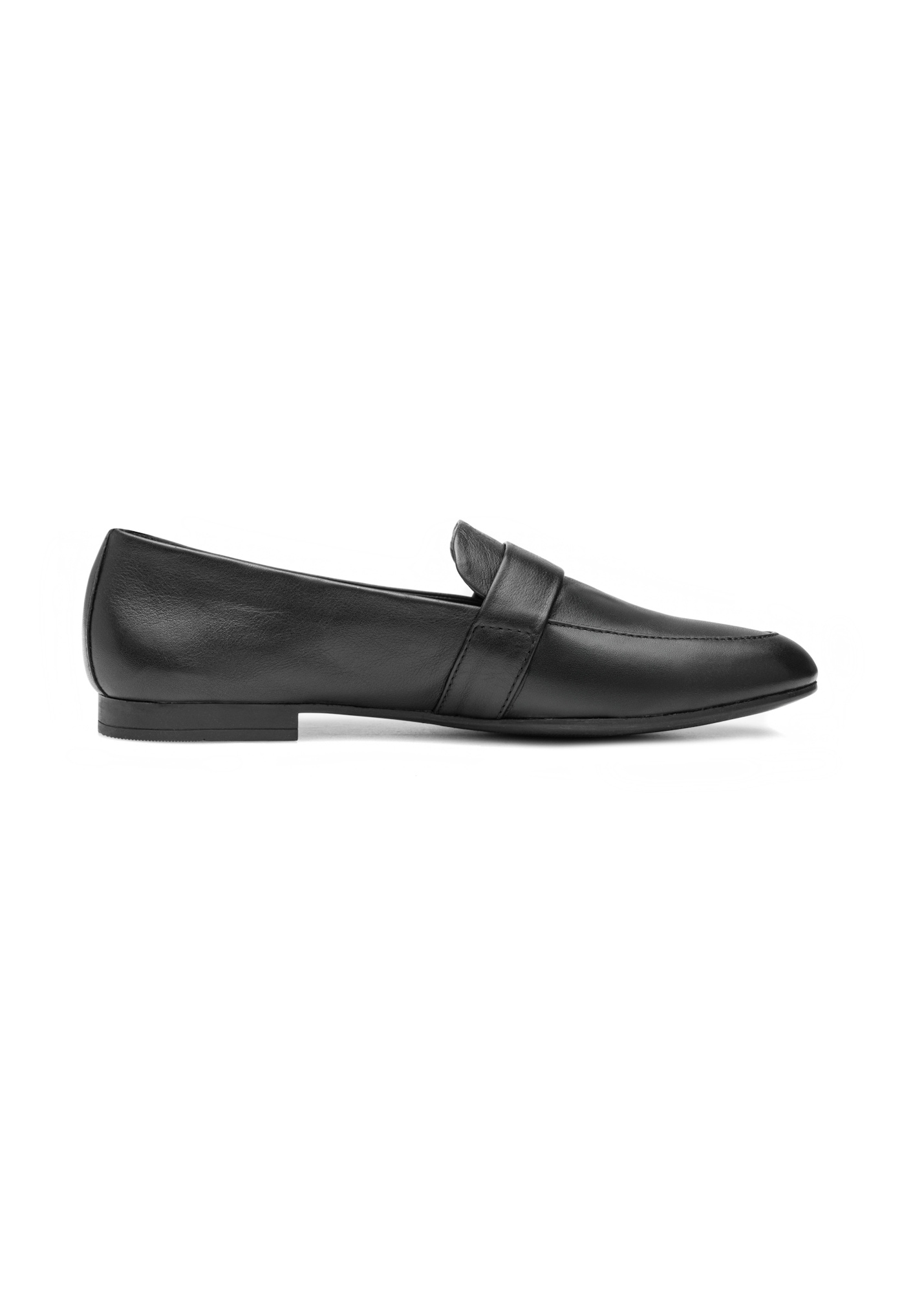 Women's black leather moccasins BUTYD-1074A-99(W26)