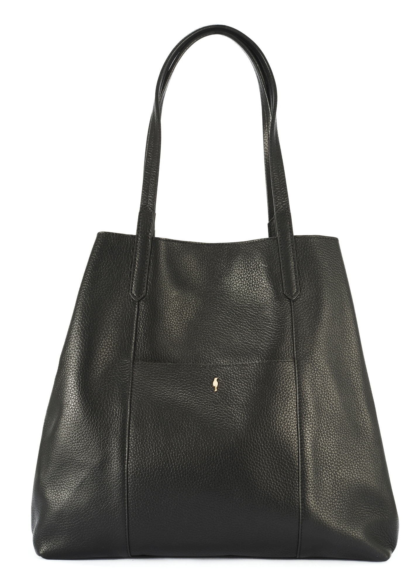 Black large leather shopper bag TORES-1212-9I(W26)