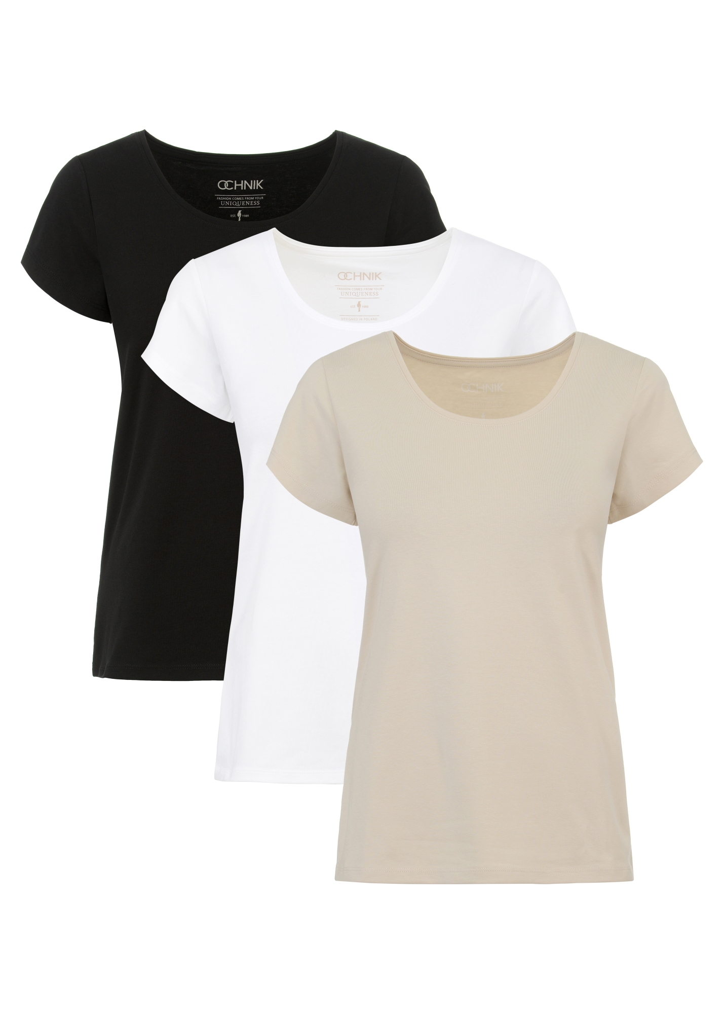 Tri-pack of women's basic T-shirts ZESDT-0024-15(KS)